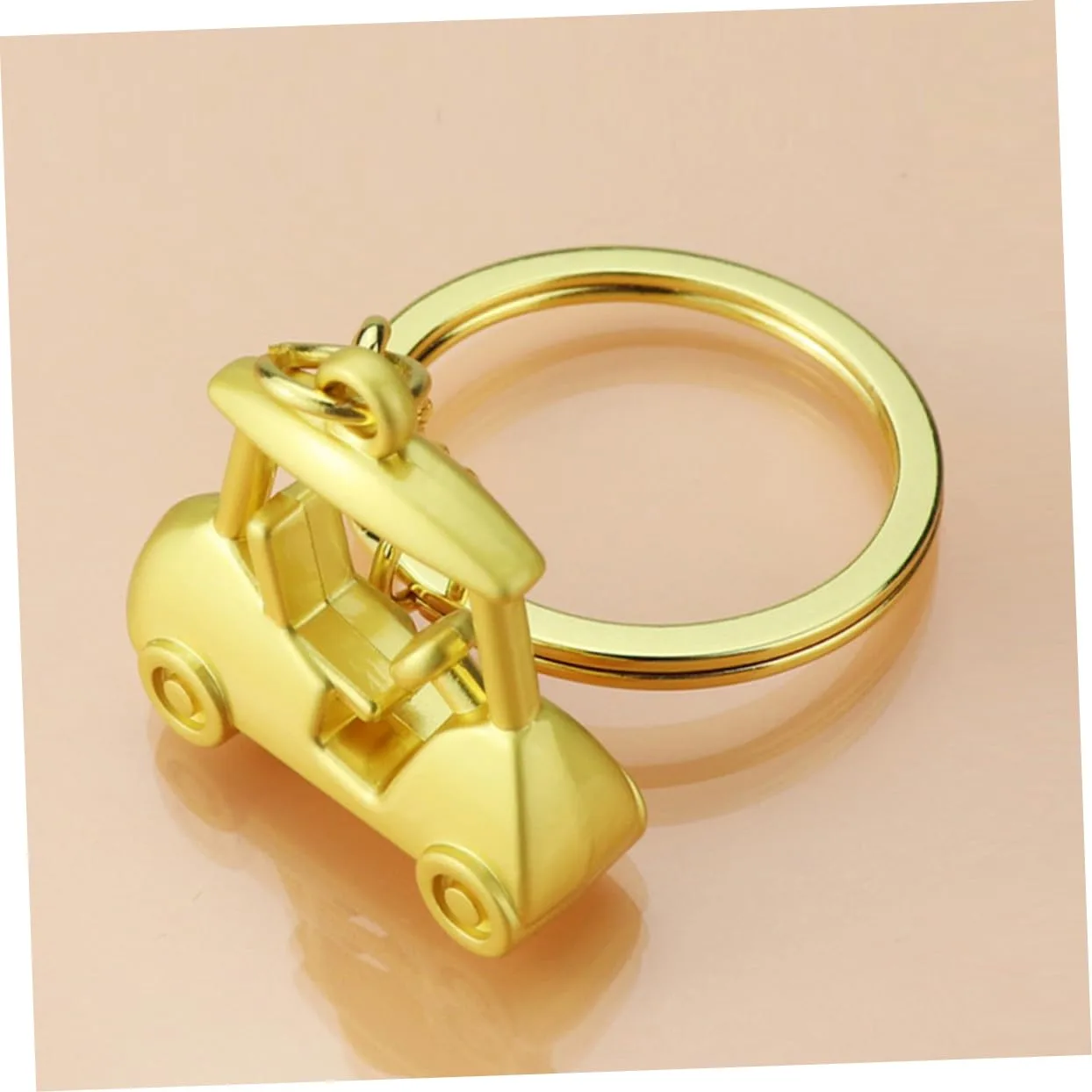 Parliky Zinc Alloy Golf Cart Keychain Pendant — Golden image 4