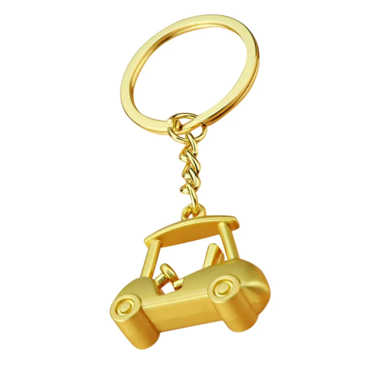 Parliky Zinc Alloy Golf Cart Keychain Pendant — Golden