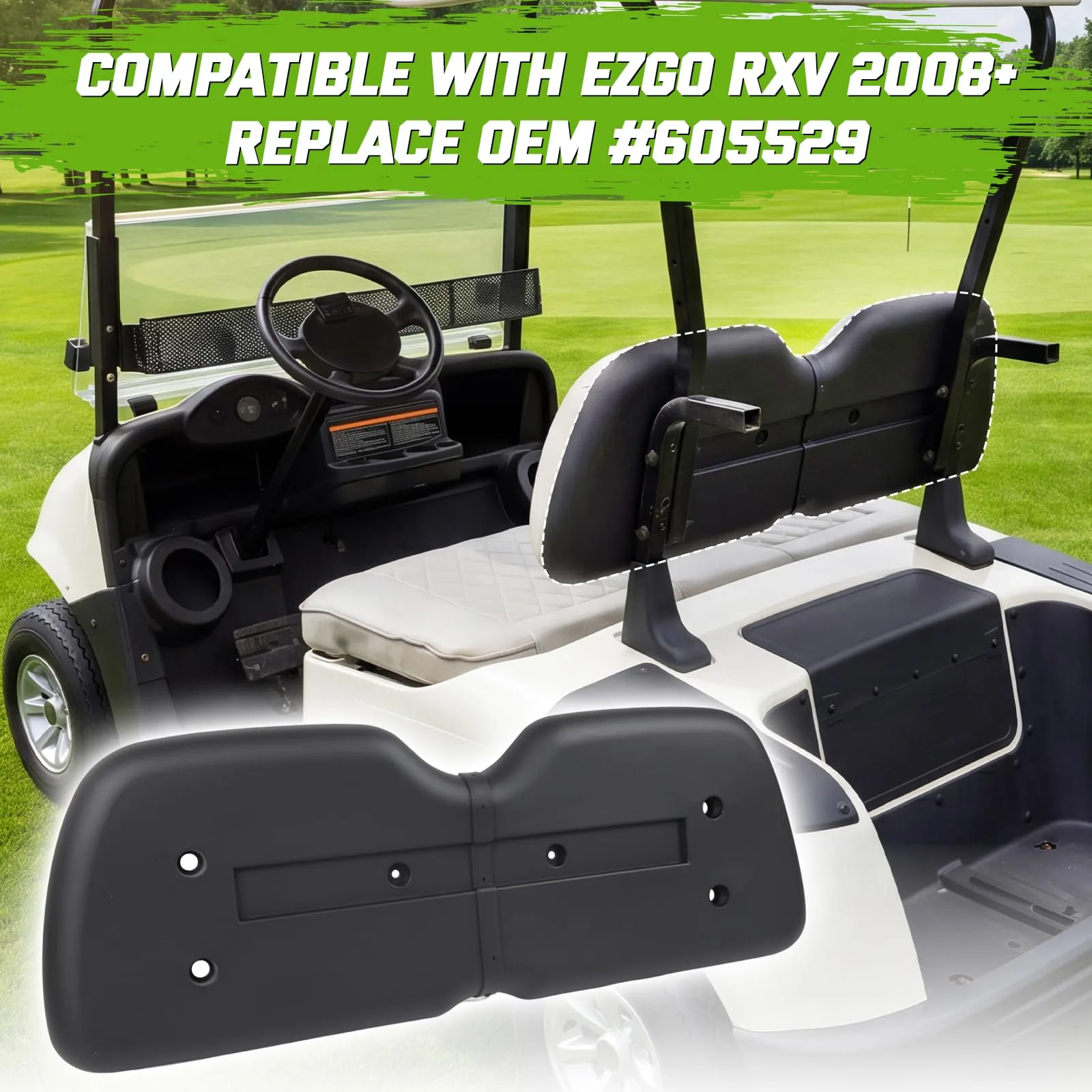 CYOOYC Seat Back Cap for E-Z-GO RXV (fits 2008+), Model RXV08-RS image 2