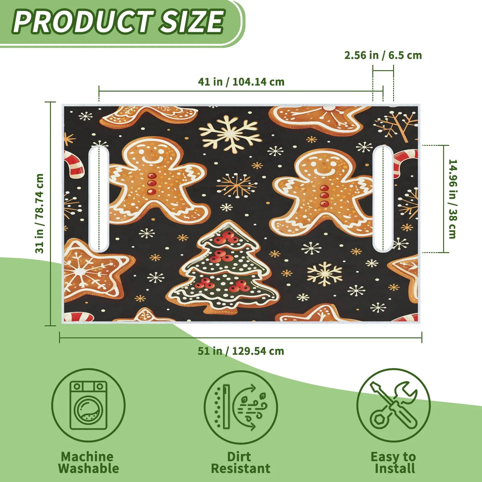 Tiveruda Gingerbread Golf Cart Seat Cover, 51 x 31 in image 2
