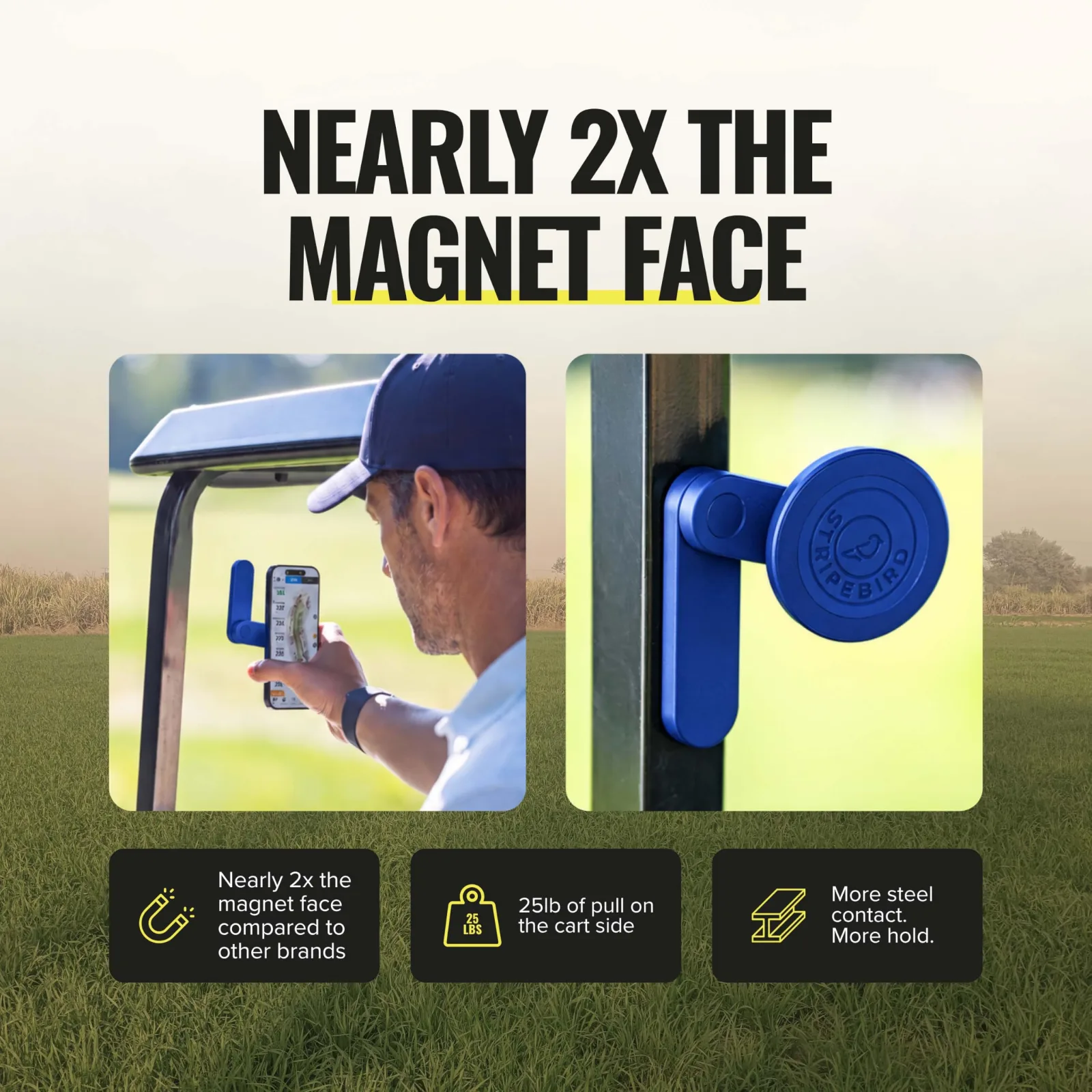 Stripebird 360 Magnetic Golf Cart Phone Holder SB-31002 image 4