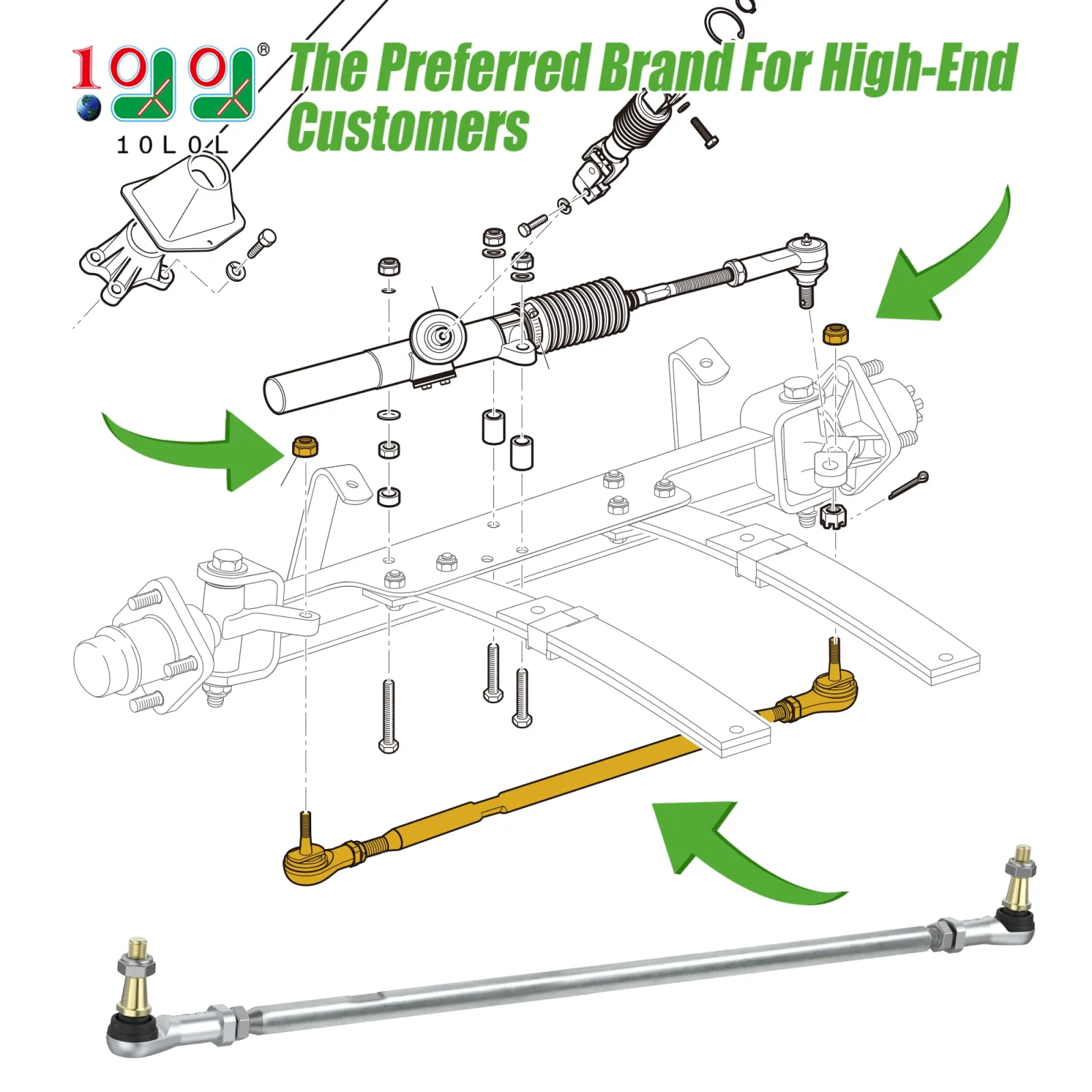 10L0L 26-Inch Golf Cart Tie Rod Assembly 70876-G02 image 2