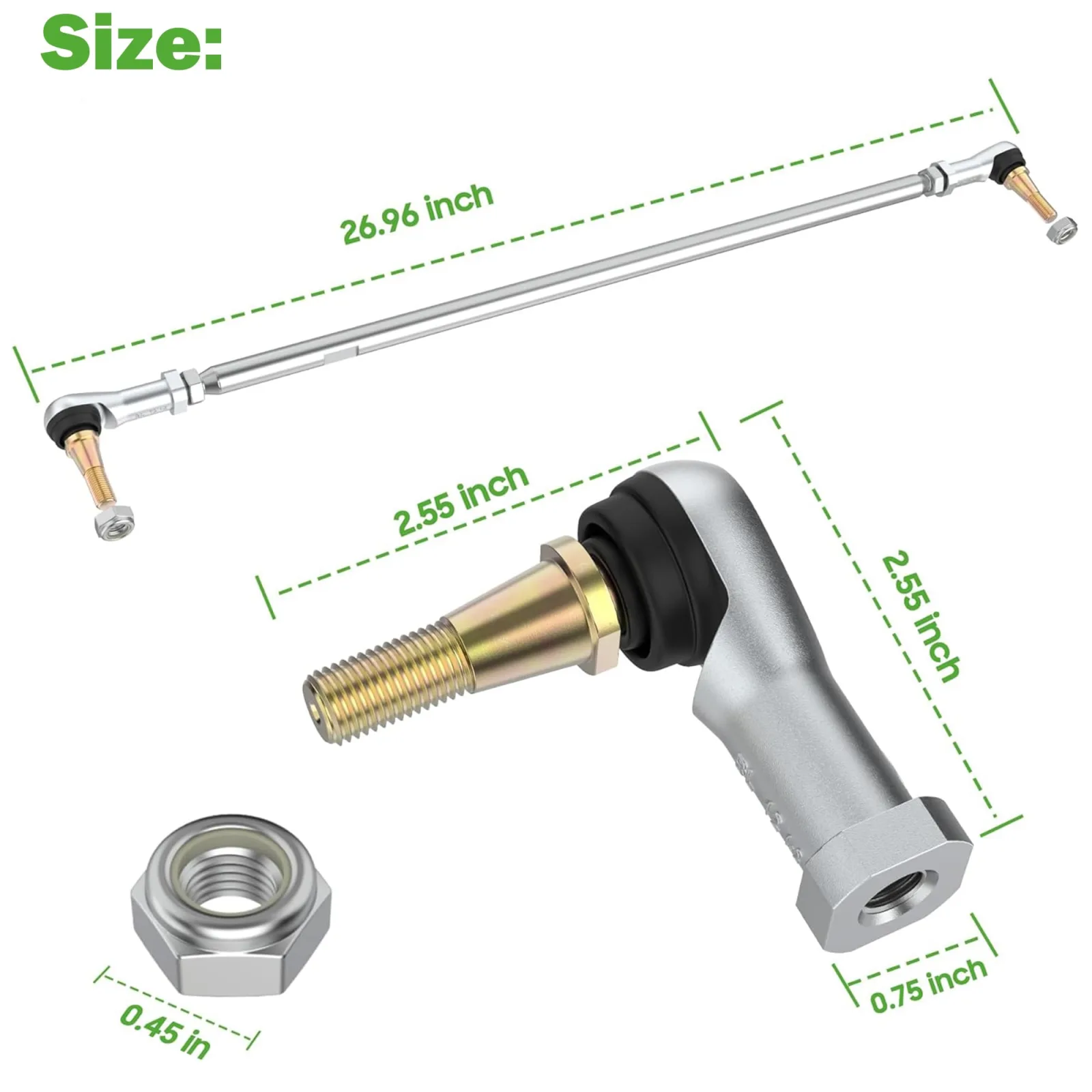10L0L 26-Inch Golf Cart Tie Rod Assembly 70876-G02 image 3