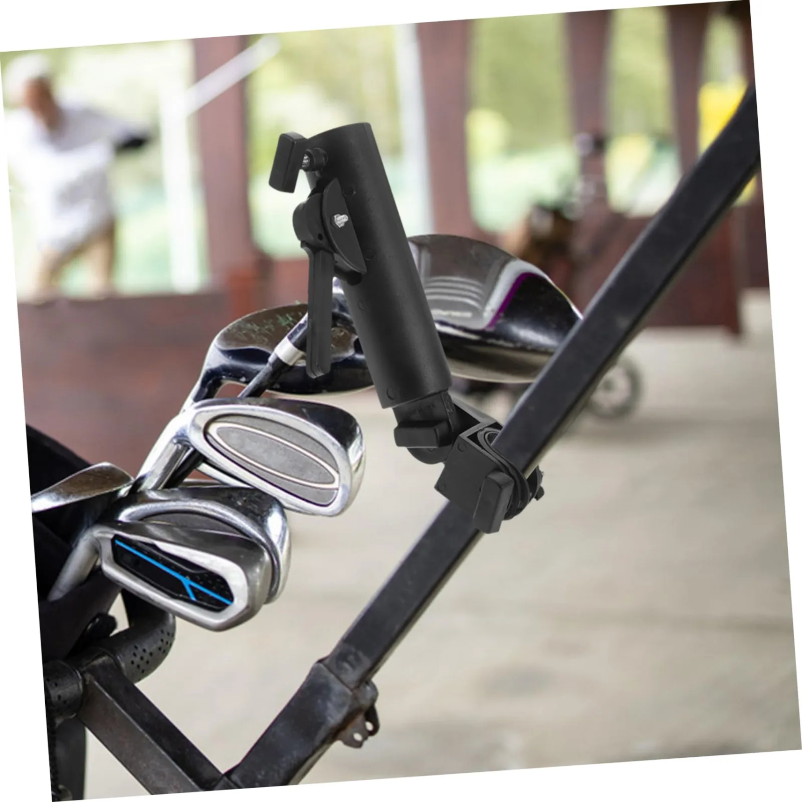 Milisten Adjustable Golf Cart Umbrella Holder Clamp — ABS, Black image 4