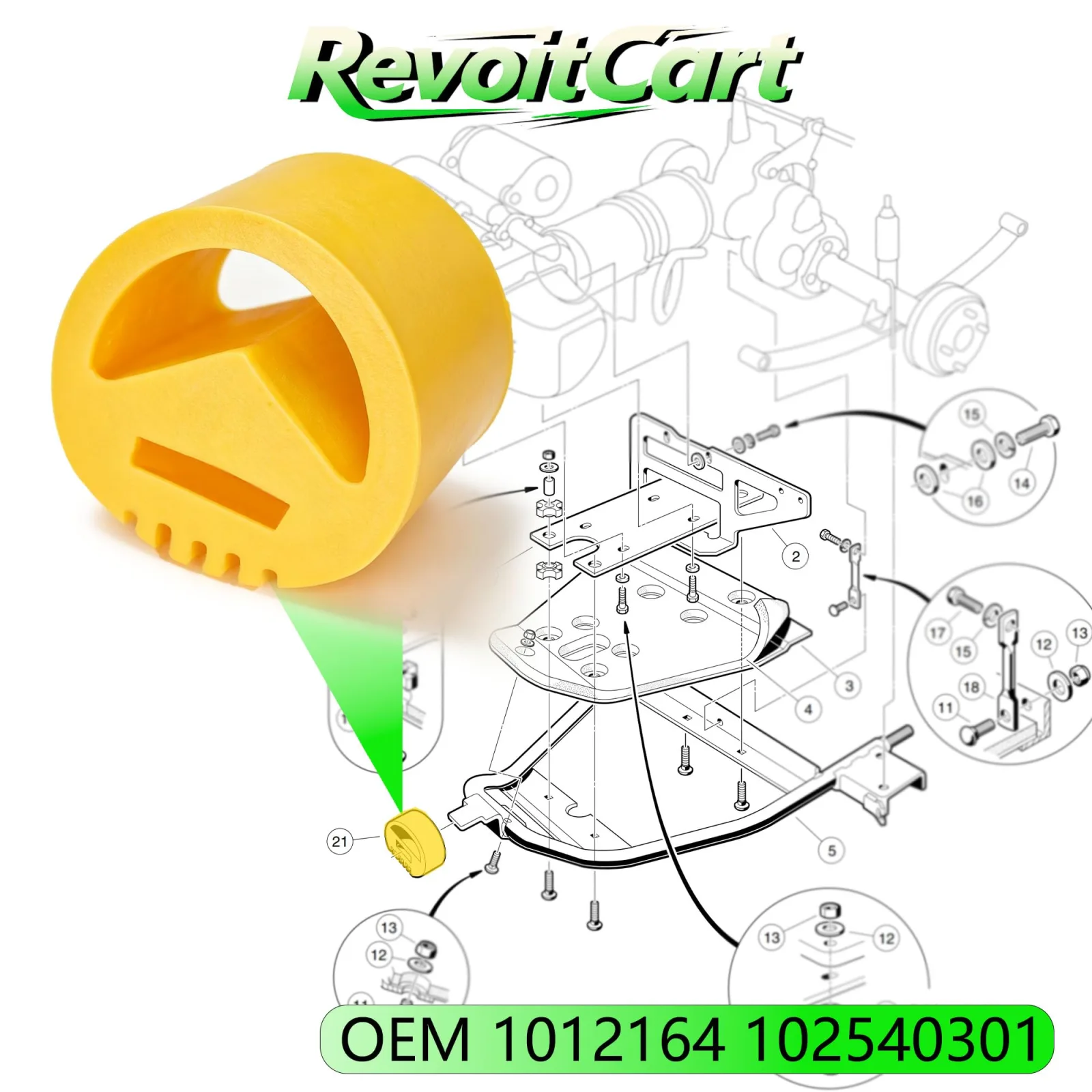 RevoitCart Motor Mount Snubbers for Club Car DS & Precedent Gas image 2