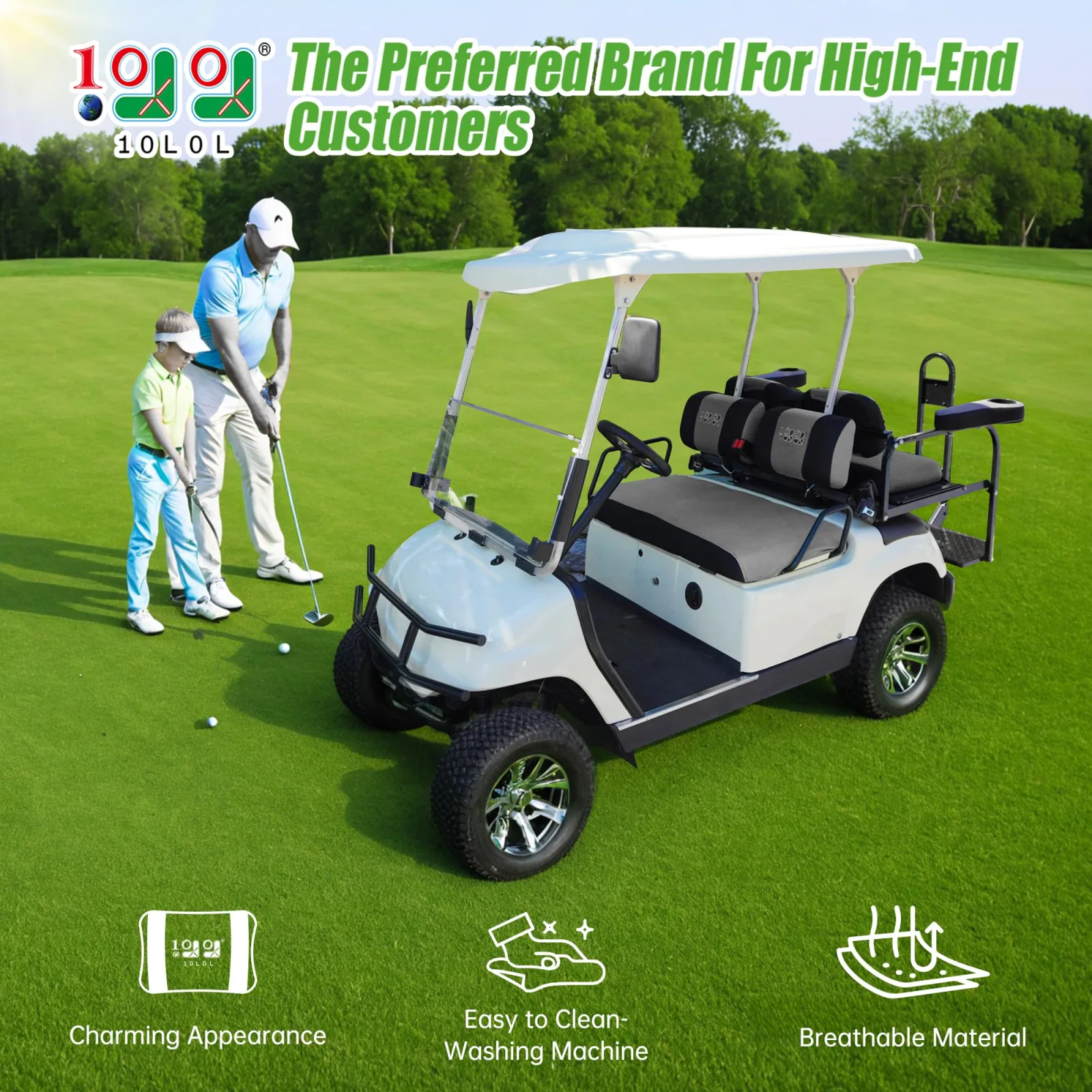10L0L Front & Rear Golf Cart Seat Covers image 2