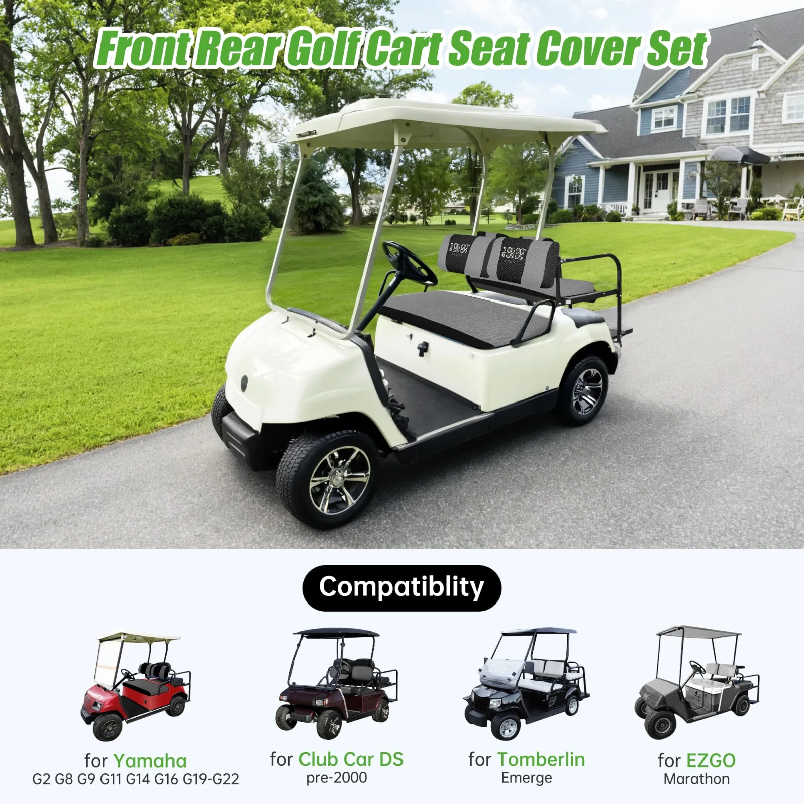 10L0L Front & Rear Golf Cart Seat Covers image 3