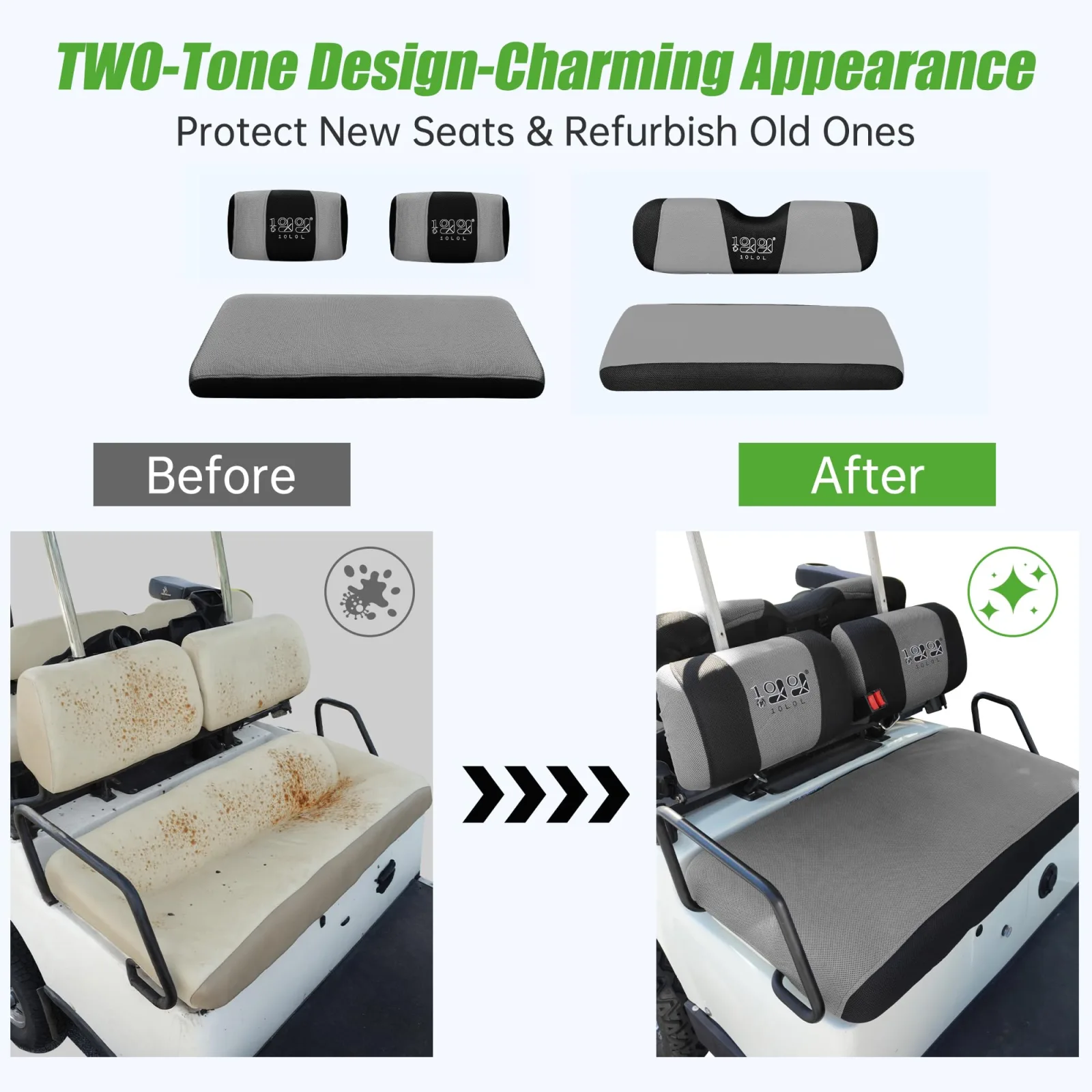 10L0L Front & Rear Golf Cart Seat Covers image 4