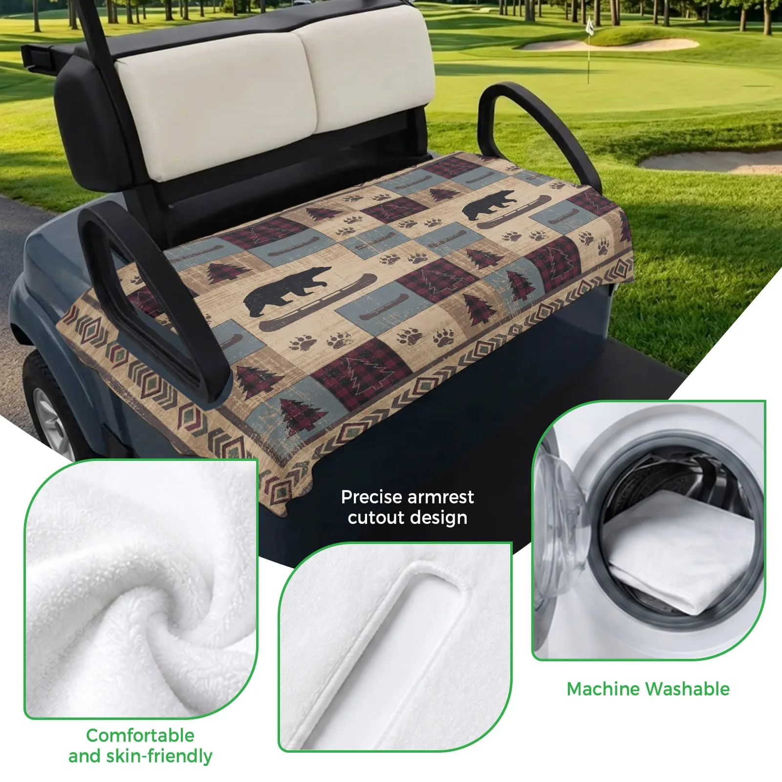 Trosturdspn Golf Cart Seat Towel Blanket 51 x 31 Inch image 3