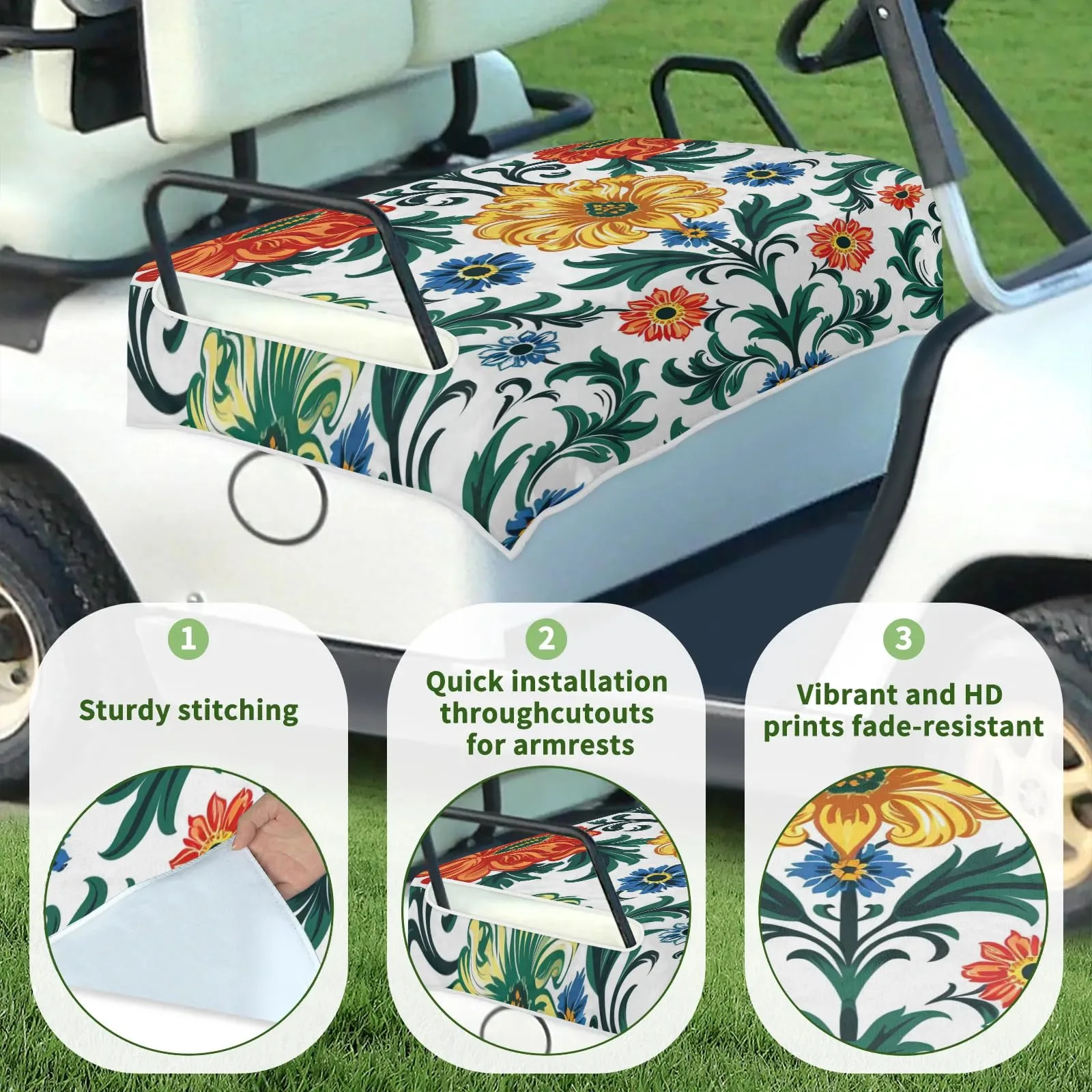 Tiveruda Golf Cart Seat Cover for Double Seats image 3