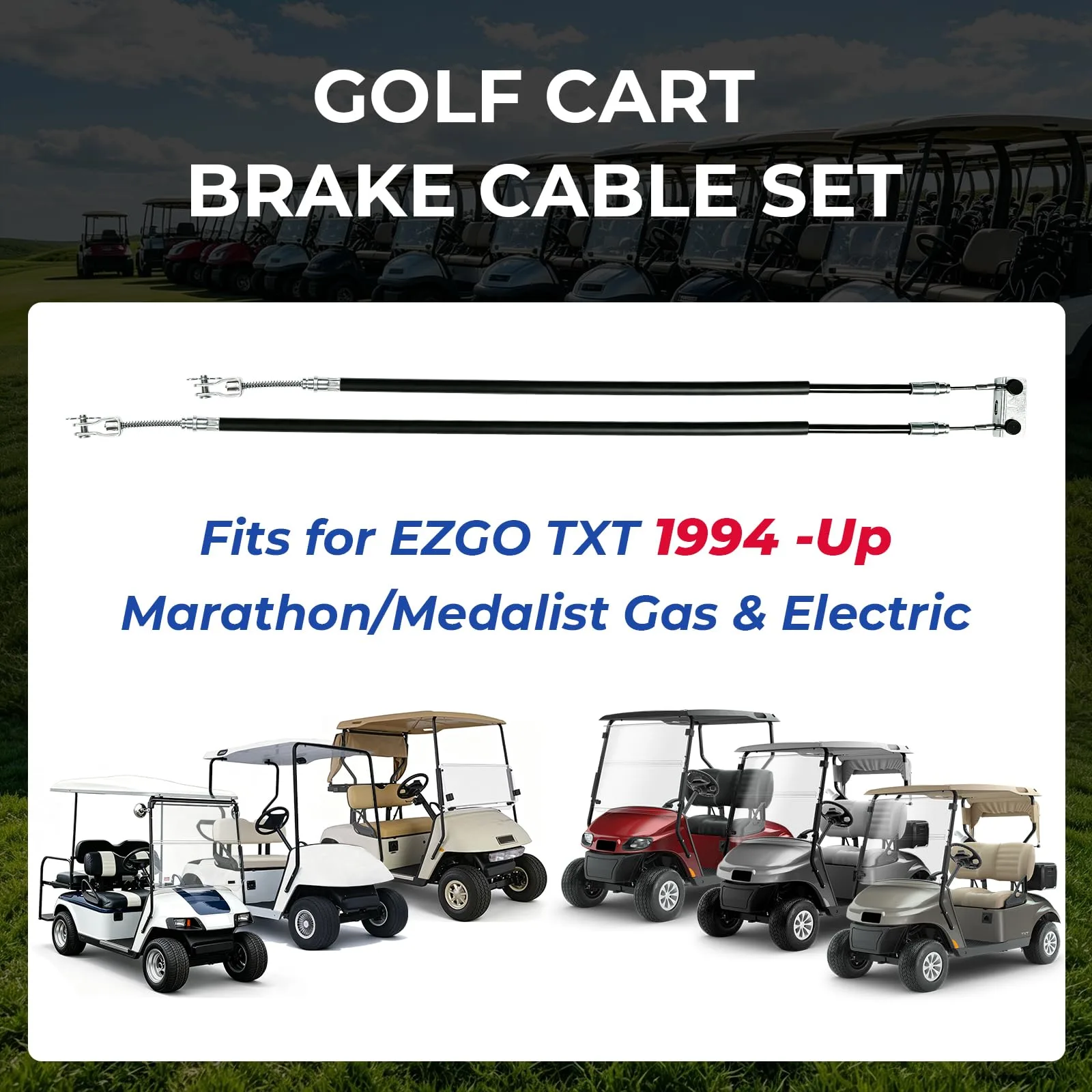 SUPGCPER Brake Cable Set for E-Z-GO TXT 1994-Up image 2