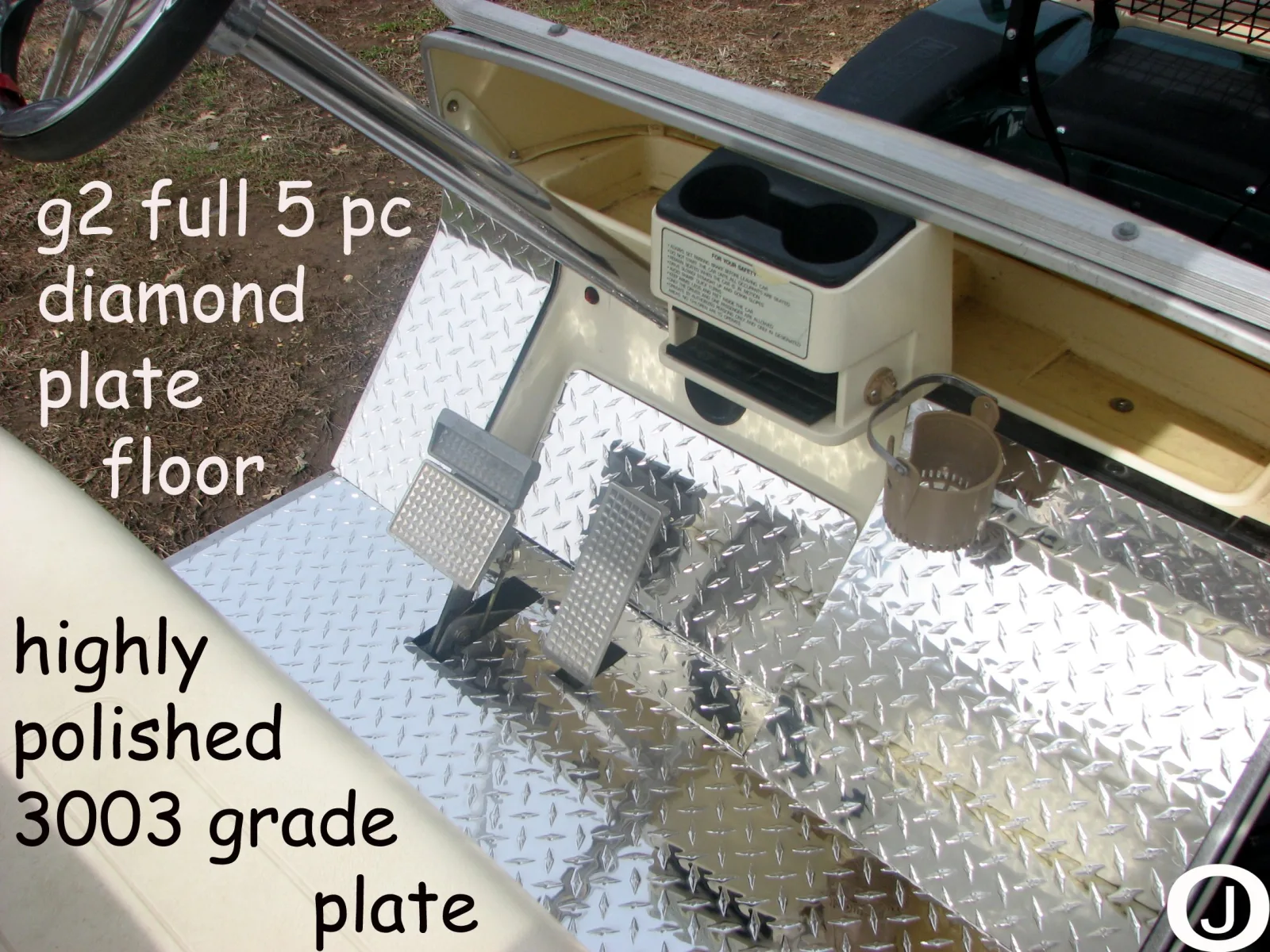 J & O Parts Diamond Plate Floor Kit for Yamaha G2 and G9