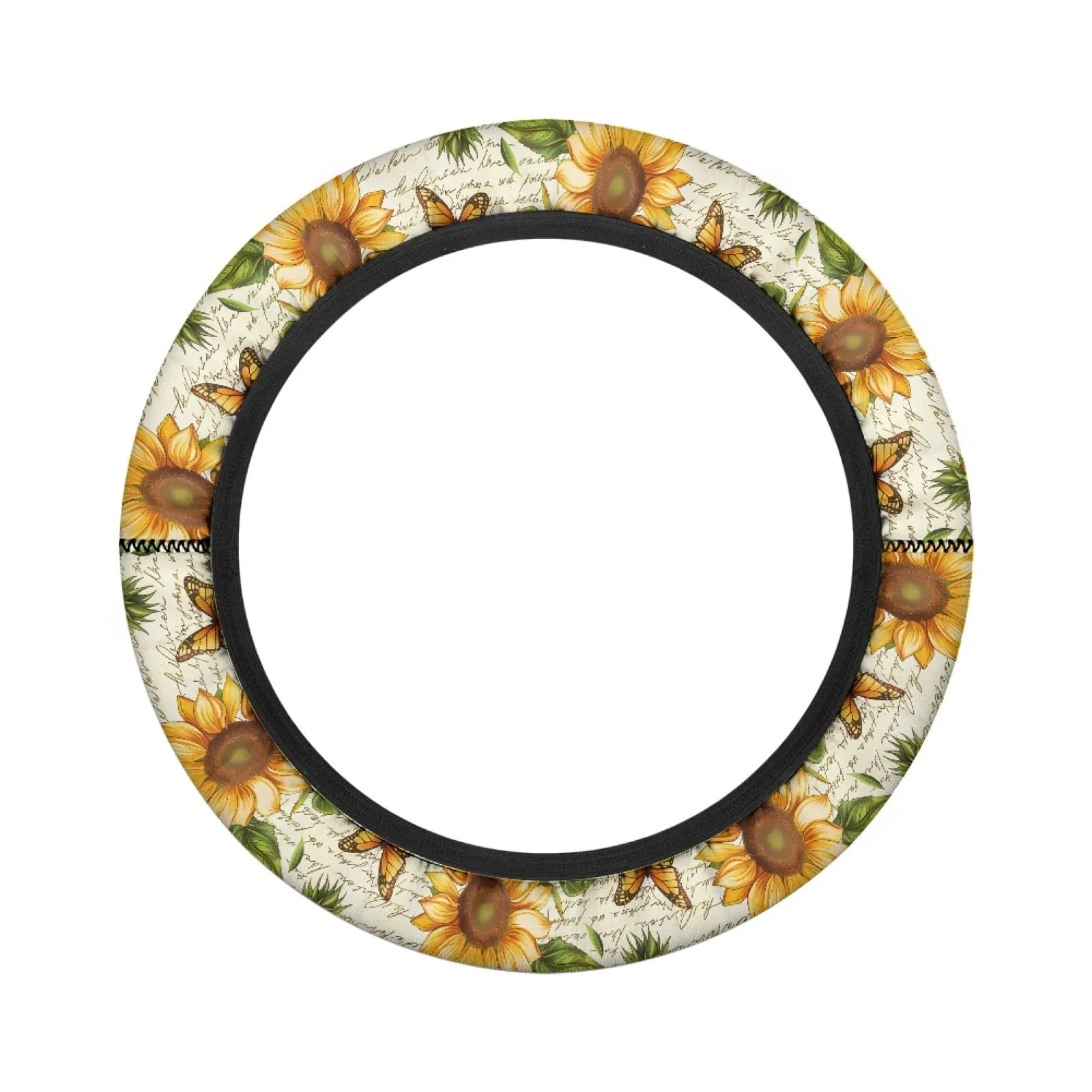 INSTANTARTS Sunflower Golf Cart Steering Wheel Cover image 2