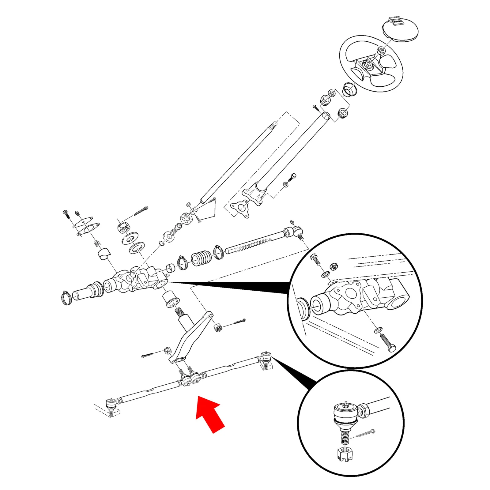 10L0L Tie Rod Assembly for EZGO TXT, Medalist & Marathon image 3
