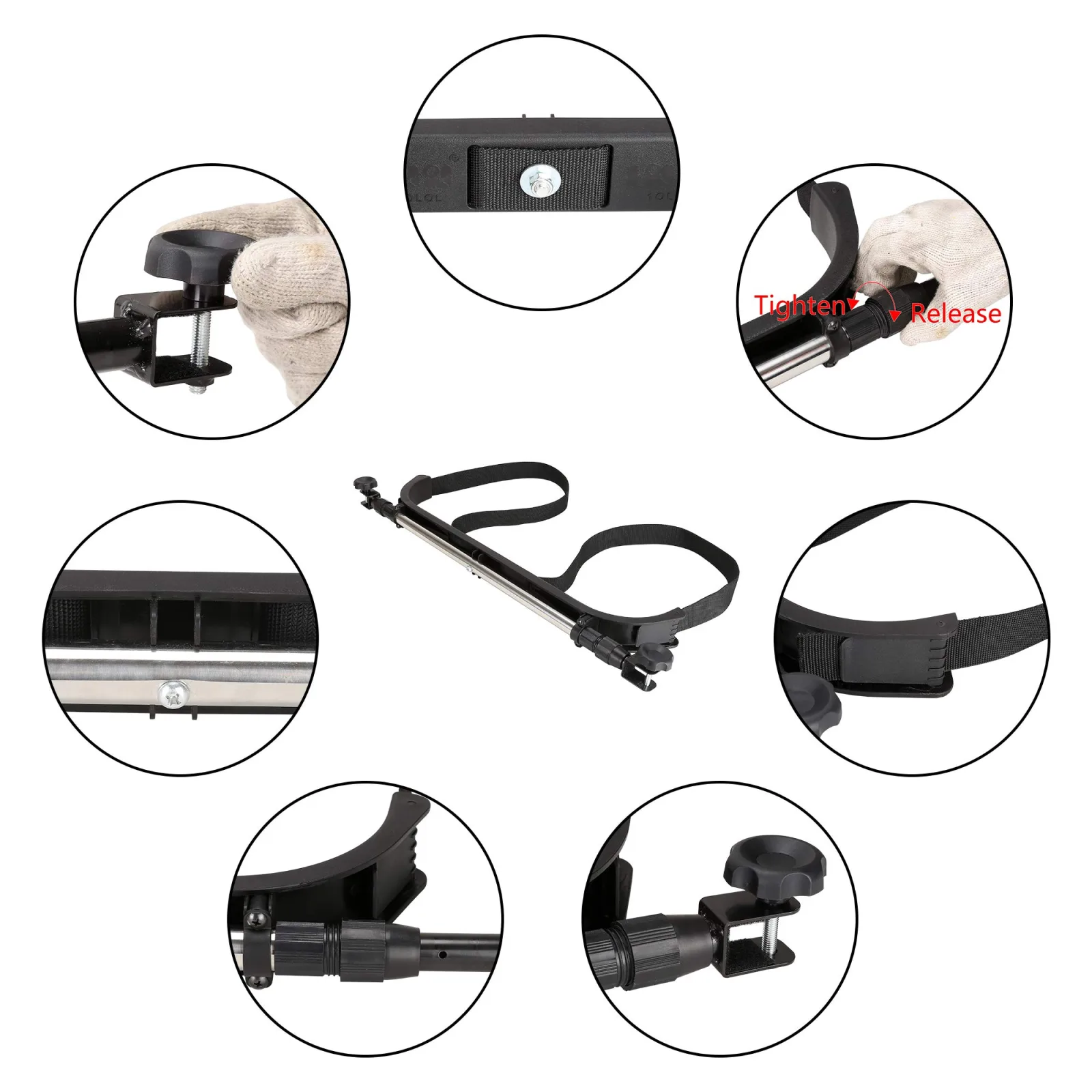 10L0L Adjustable Rear Golf Bag Holder Rack — Fits Most 2+2 Carts image 4