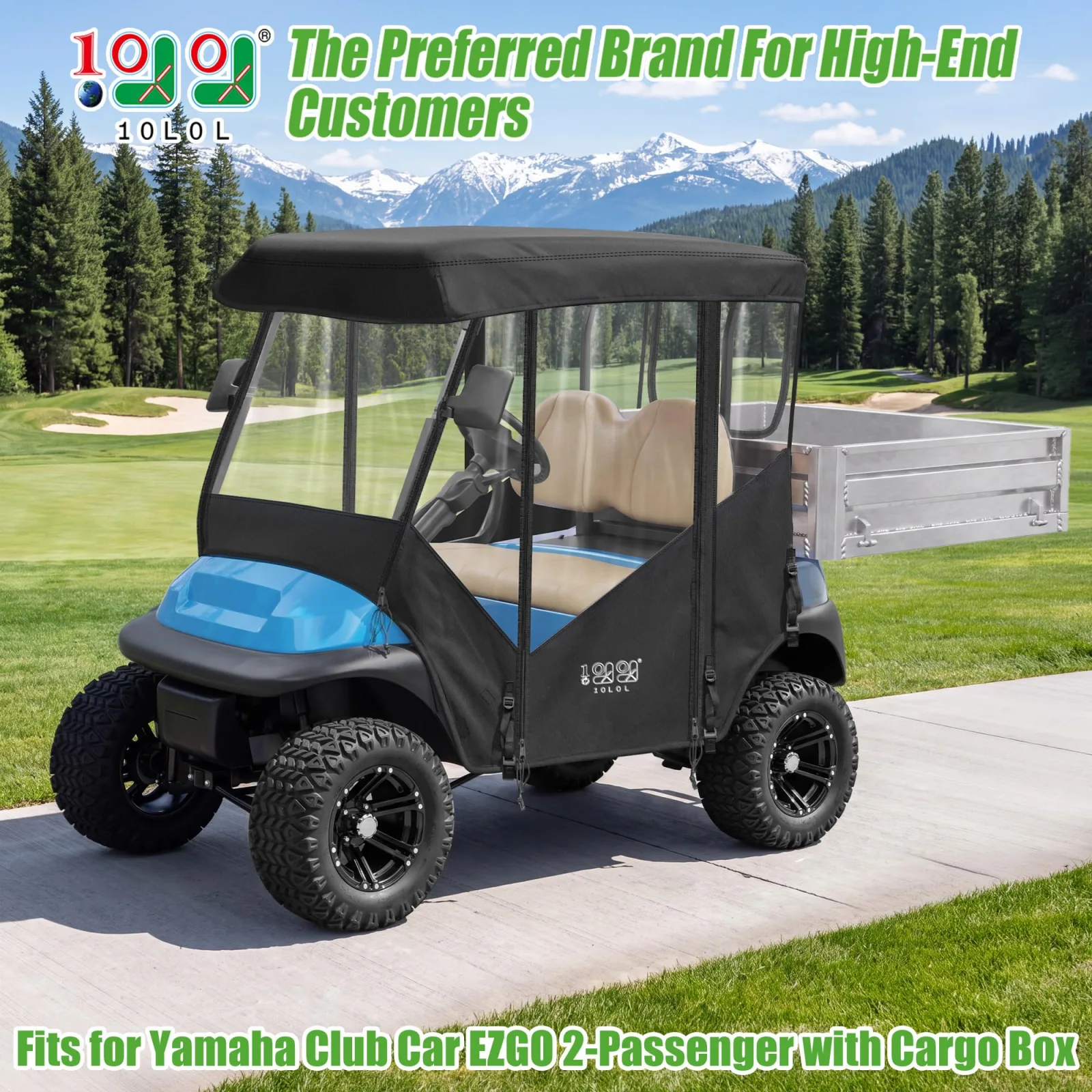 10L0L Golf Cart Enclosure for Club Car and E-Z-GO TXT image 2