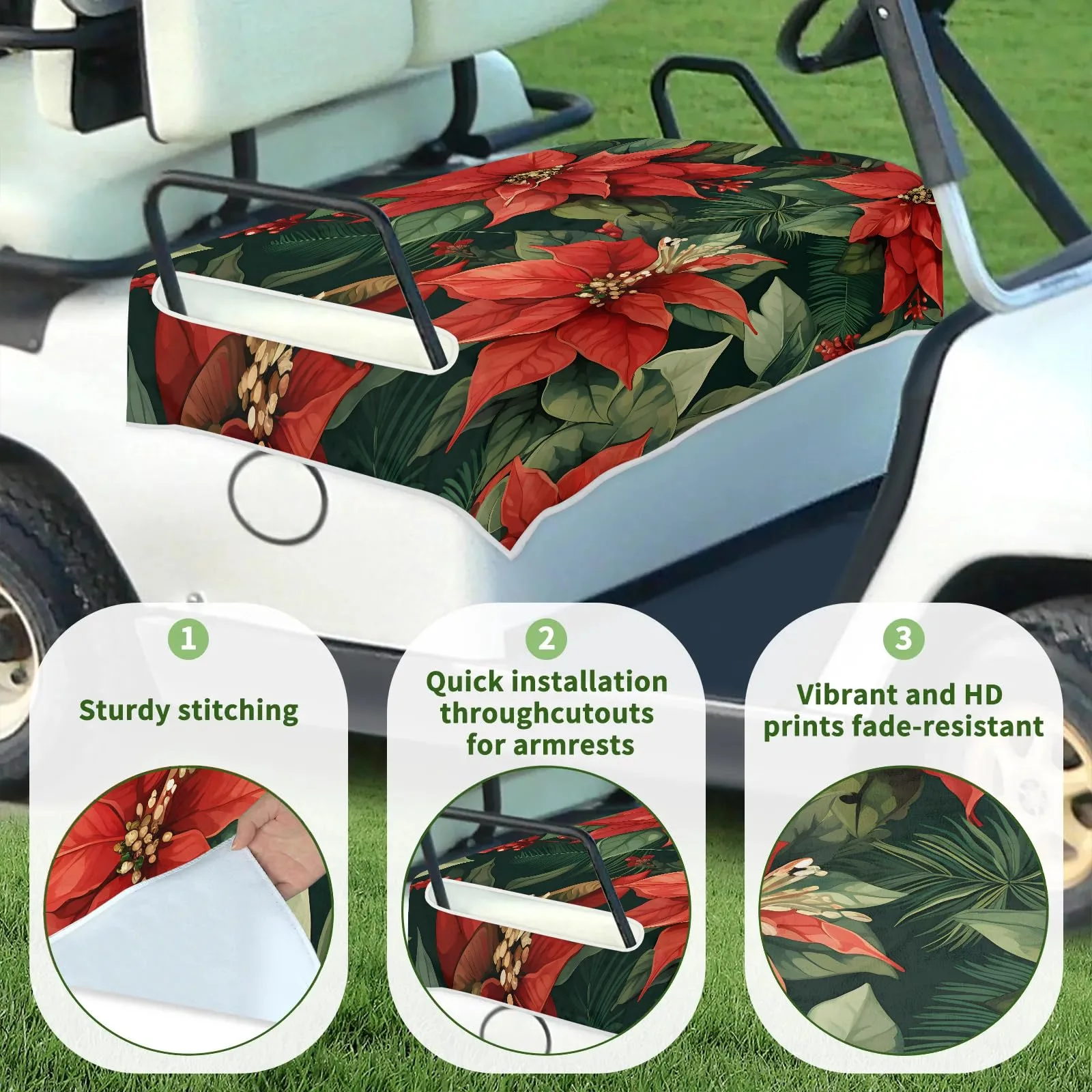 Tiveruda Golf Cart Seat Cover for Double Seats, 51 x 31 in image 3
