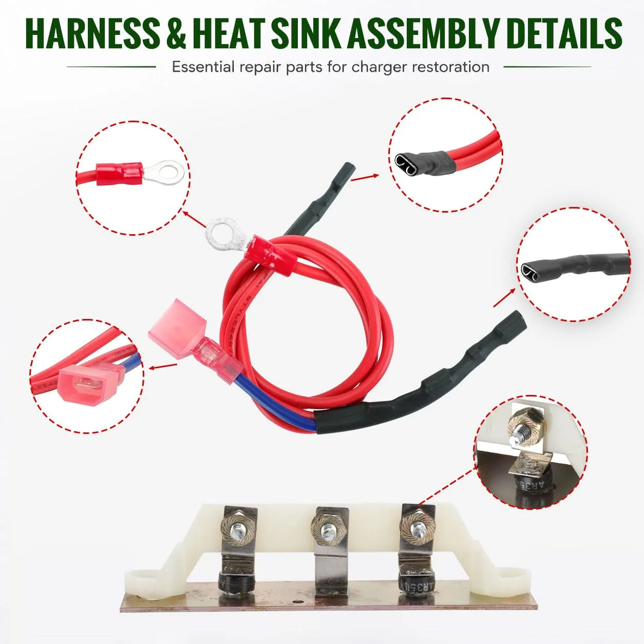 Roykaw G-0370N 48V Club Car 17930 Charger Repair Kit image 4