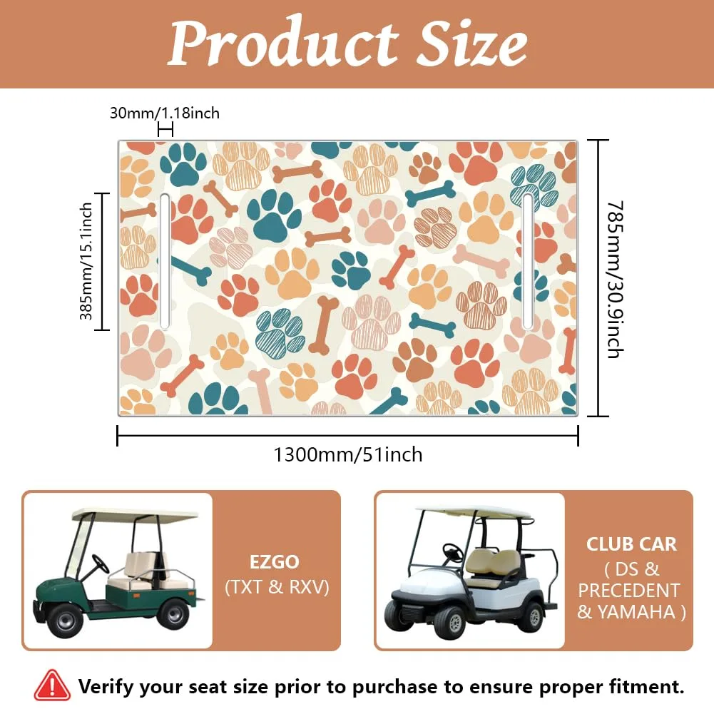 Peacoblue Dog Paw Print Golf Cart Seat Cover image 2