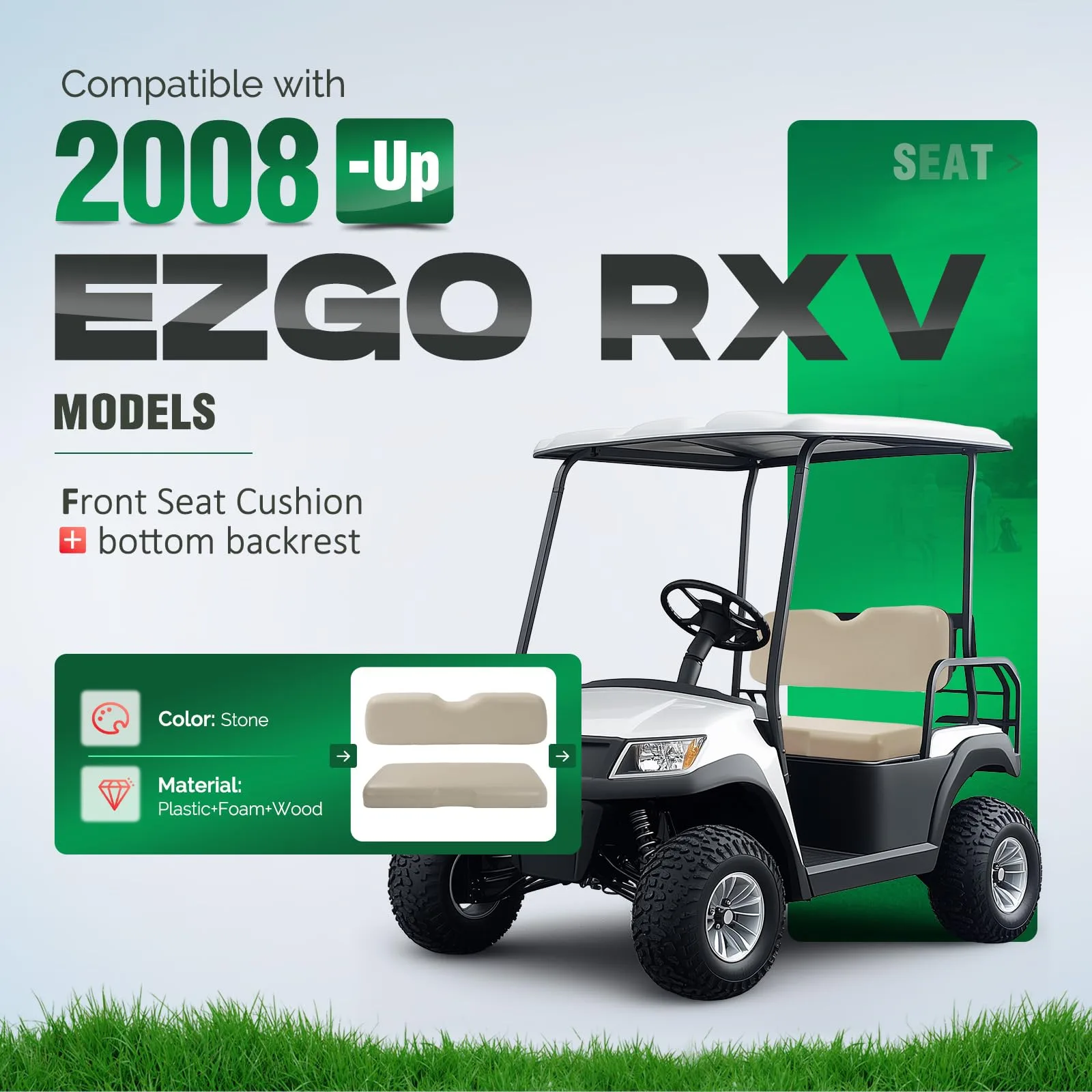 ALMULOO AI-738 Seat Backrest and Bottom for E-Z-GO RXV image 2