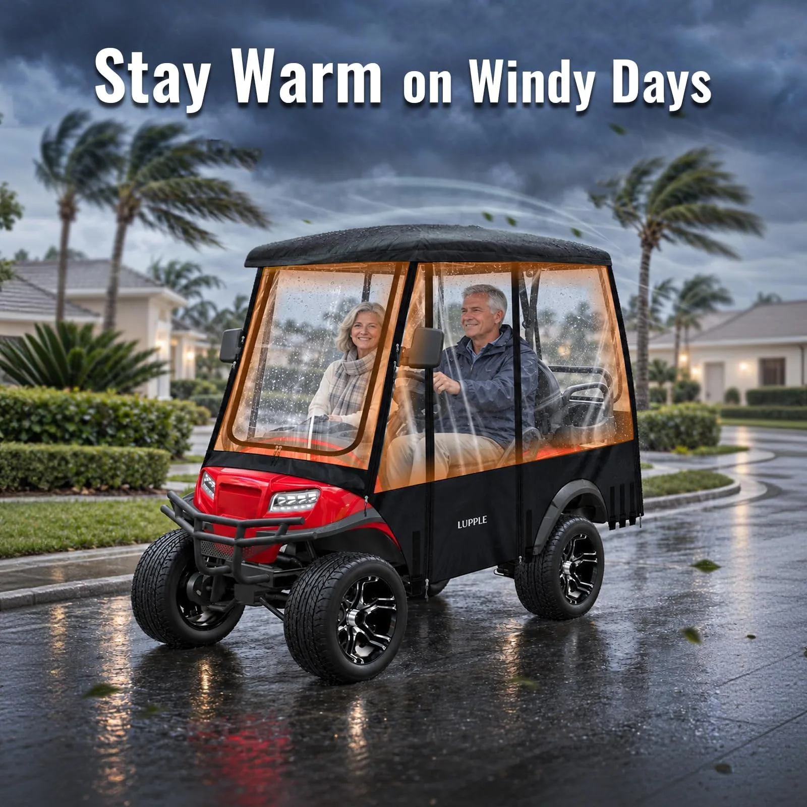 LUPPLE 4-Seat Golf Cart Enclosure for 80-Inch Roofs image 4
