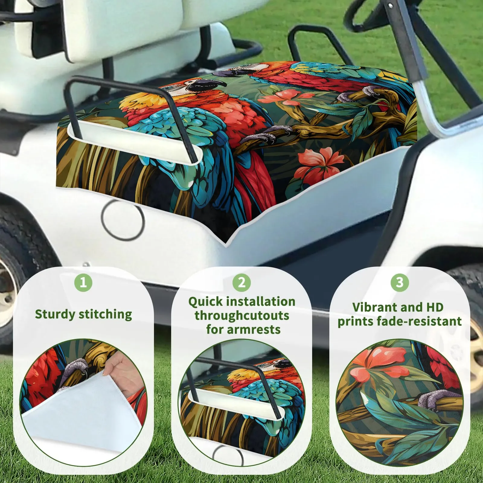 Tiveruda Golf Cart Seat Cover for Double Seats 51 x 31 in image 3