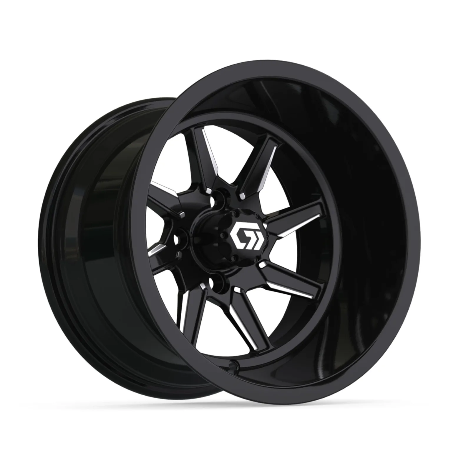 GTW Reaper 14-Inch Gloss Black Golf Cart Wheels Set image 4