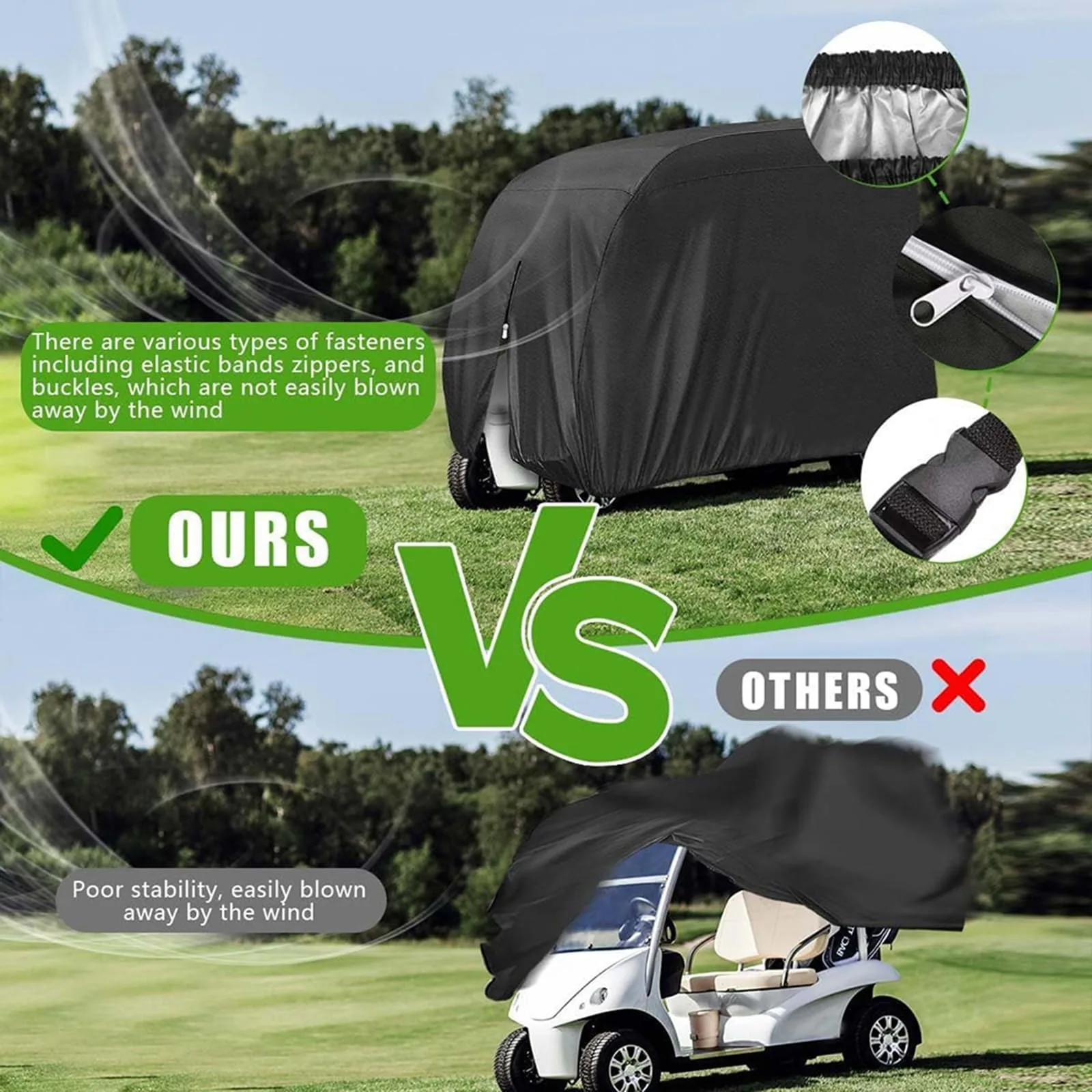 Generic Golf Cart Cover for Yamaha Golf‑Car Concierge 4 (2024–2025) image 3