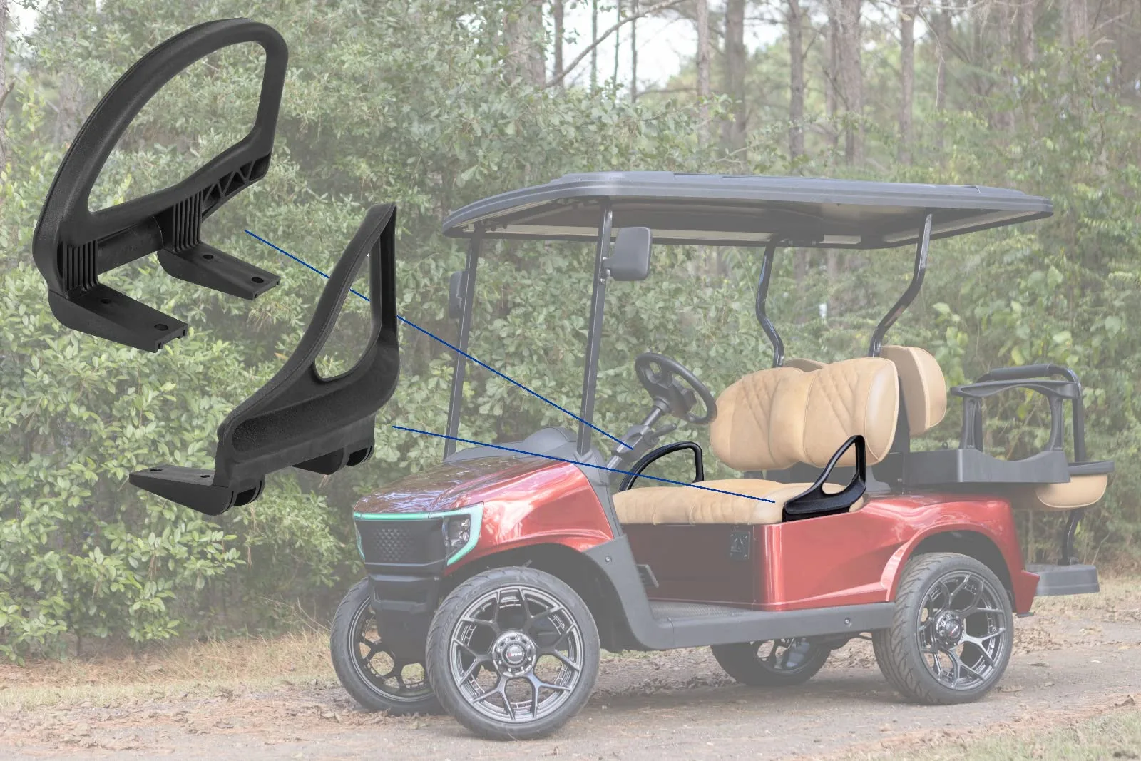NIVEL Hip Restraint Set for E-Z-GO TXT and RXV image 2