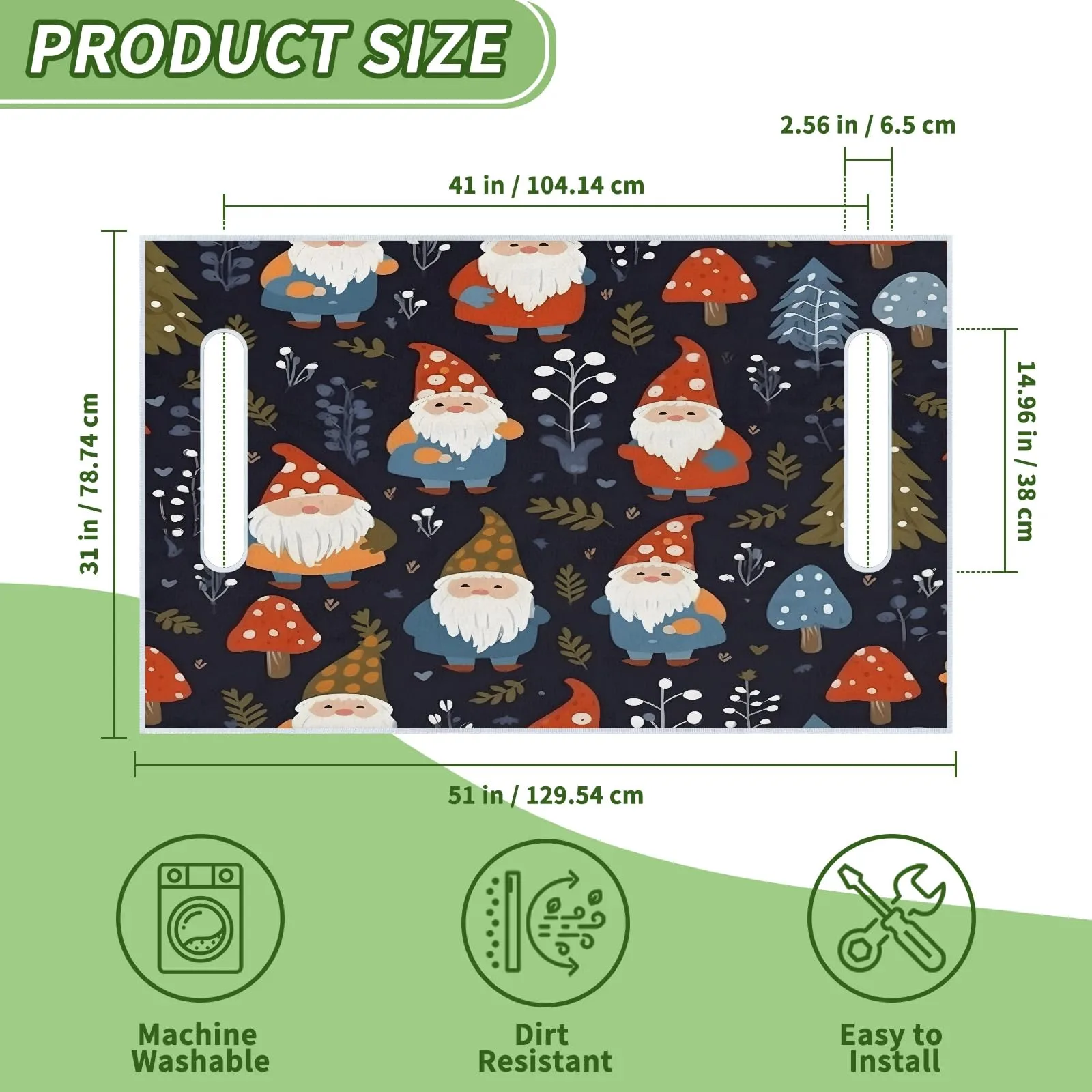 Tiveruda Christmas Gnome Golf Cart Seat Cover 51 x 31 in image 2