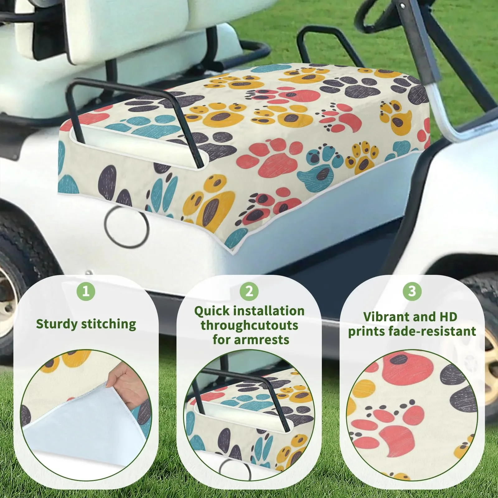 Tiveruda Golf Cart Seat Cover for Double Seats image 3