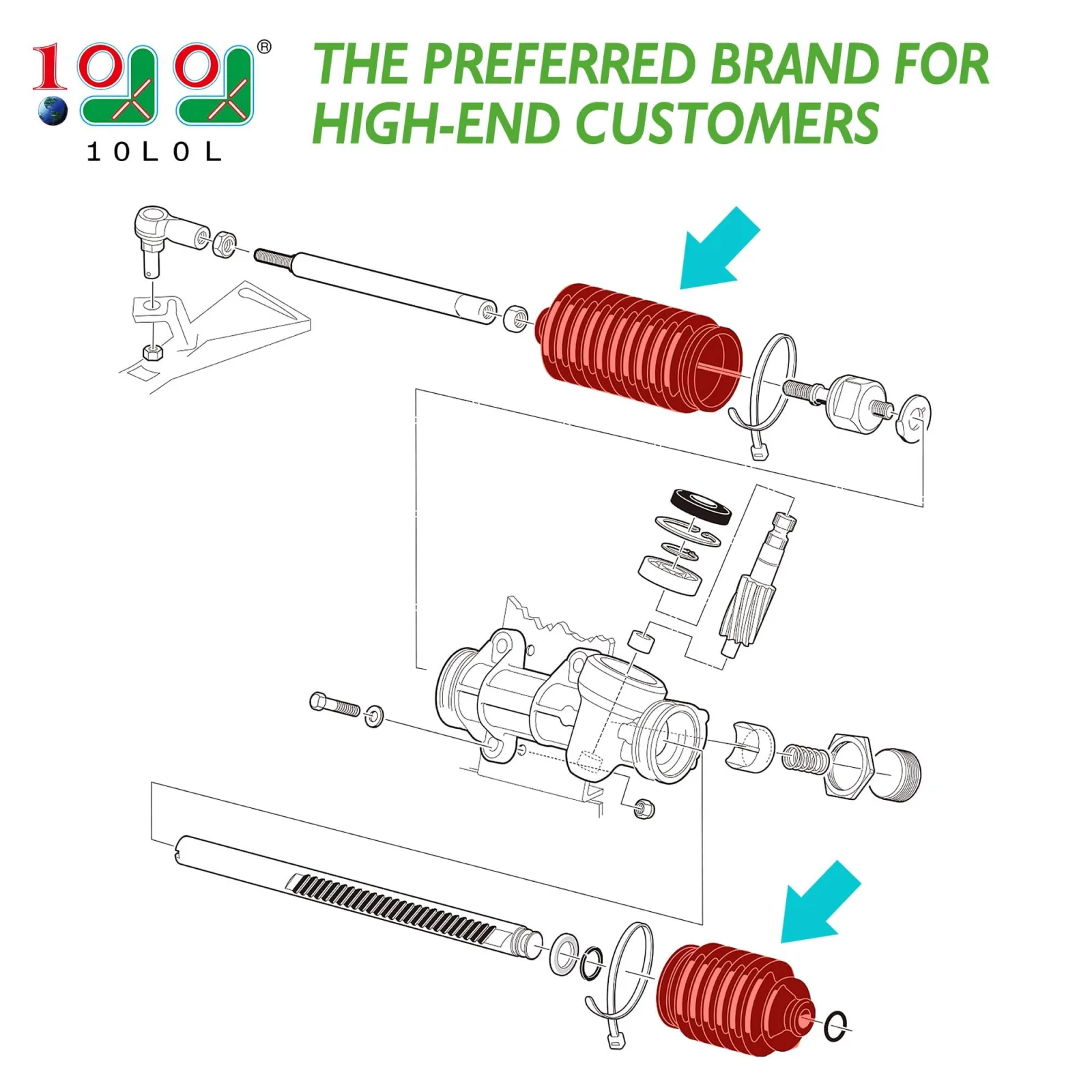 10L0L Steering Rack Dust Boot for Club Car DS 1997+ — 1013035 image 2