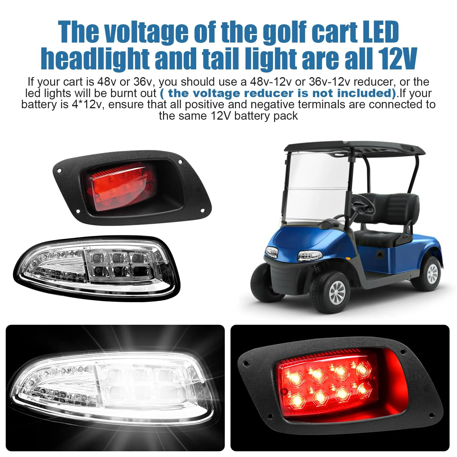 Zhengyu ZY2016 LED Light Kit for E-Z-GO RXV 2016–2024 image 3