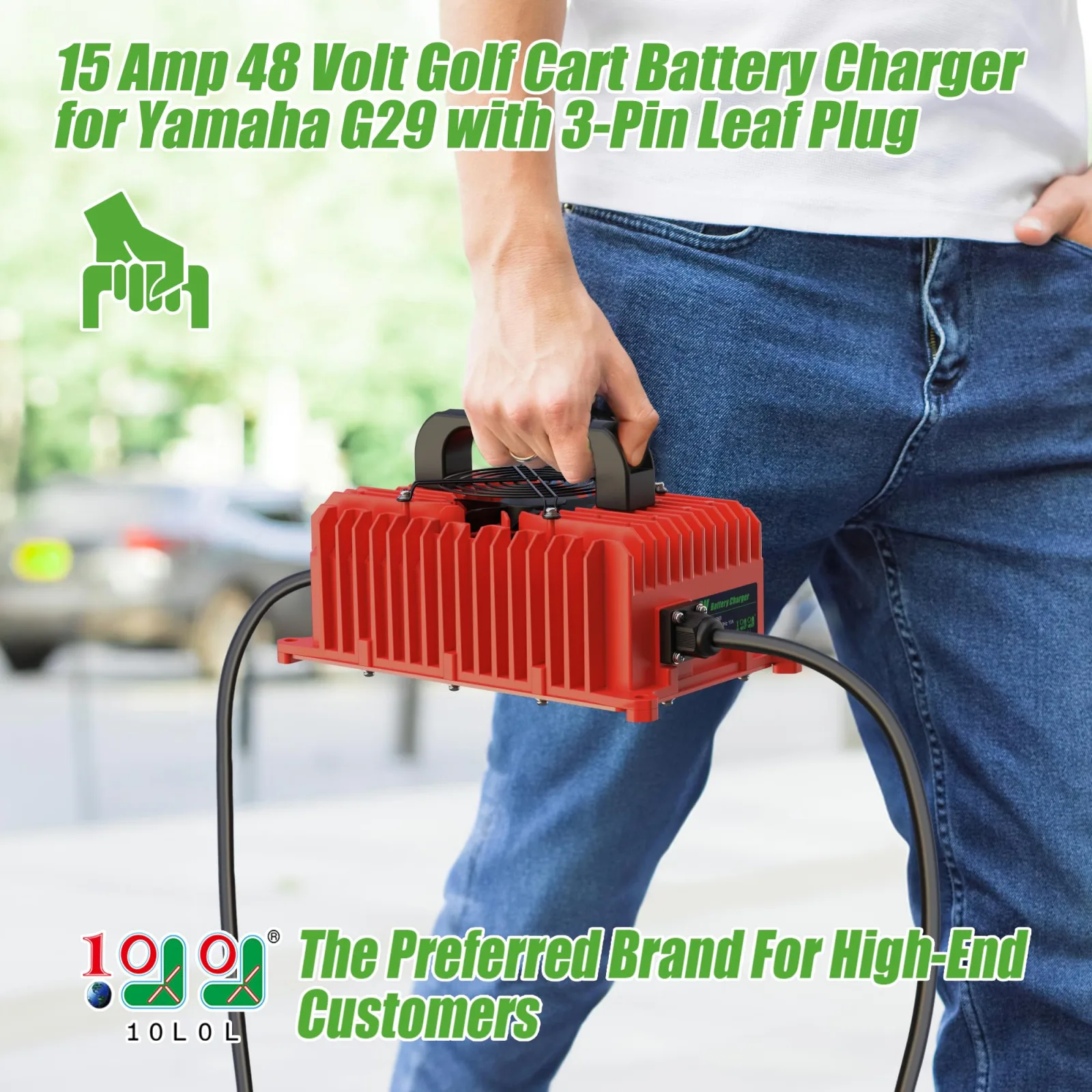 10L0L 48V 15A Charger for Yamaha G29 Drive & Drive 2 image 2
