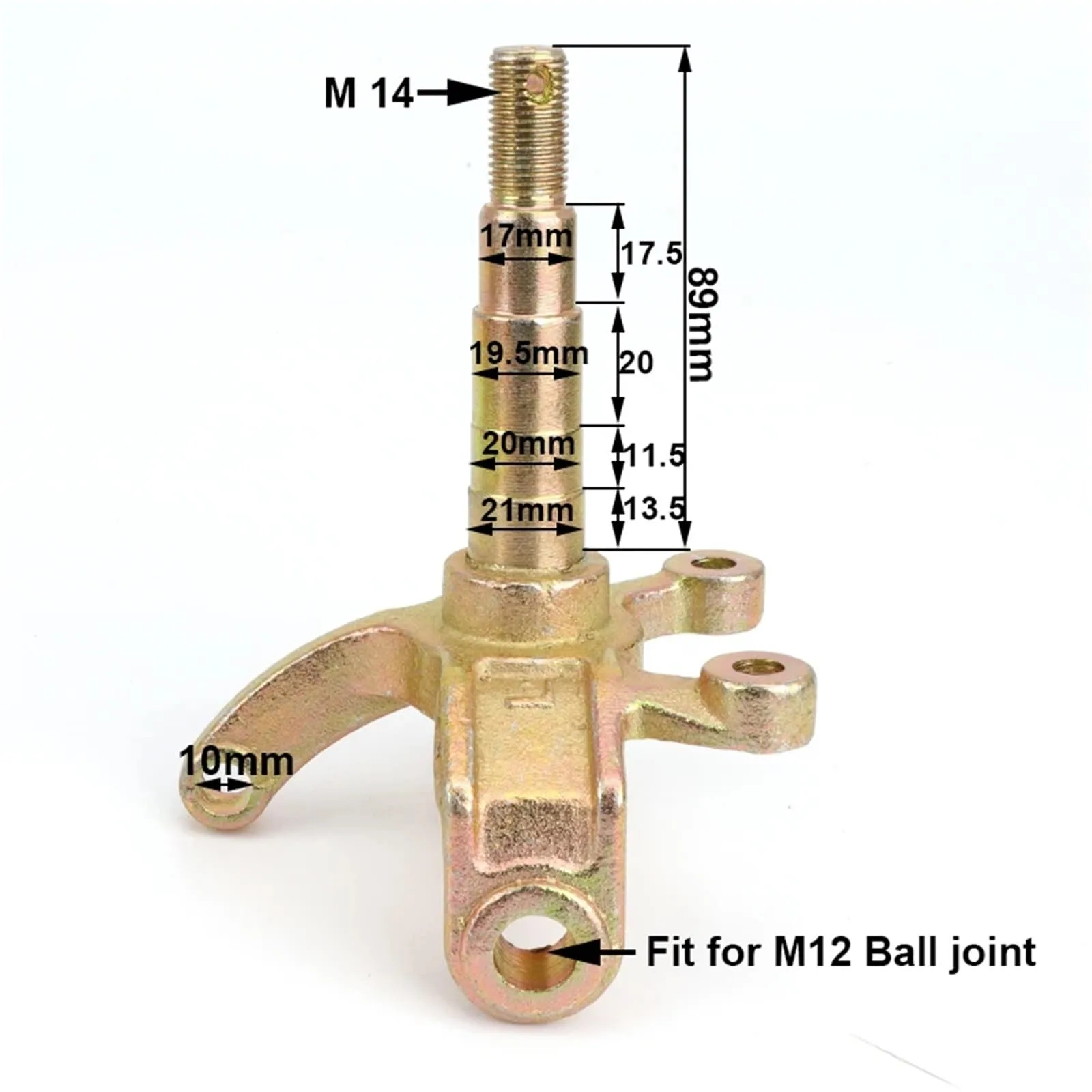 Generic Steering Knuckle Spindle for Golf Carts and ATVs image 2