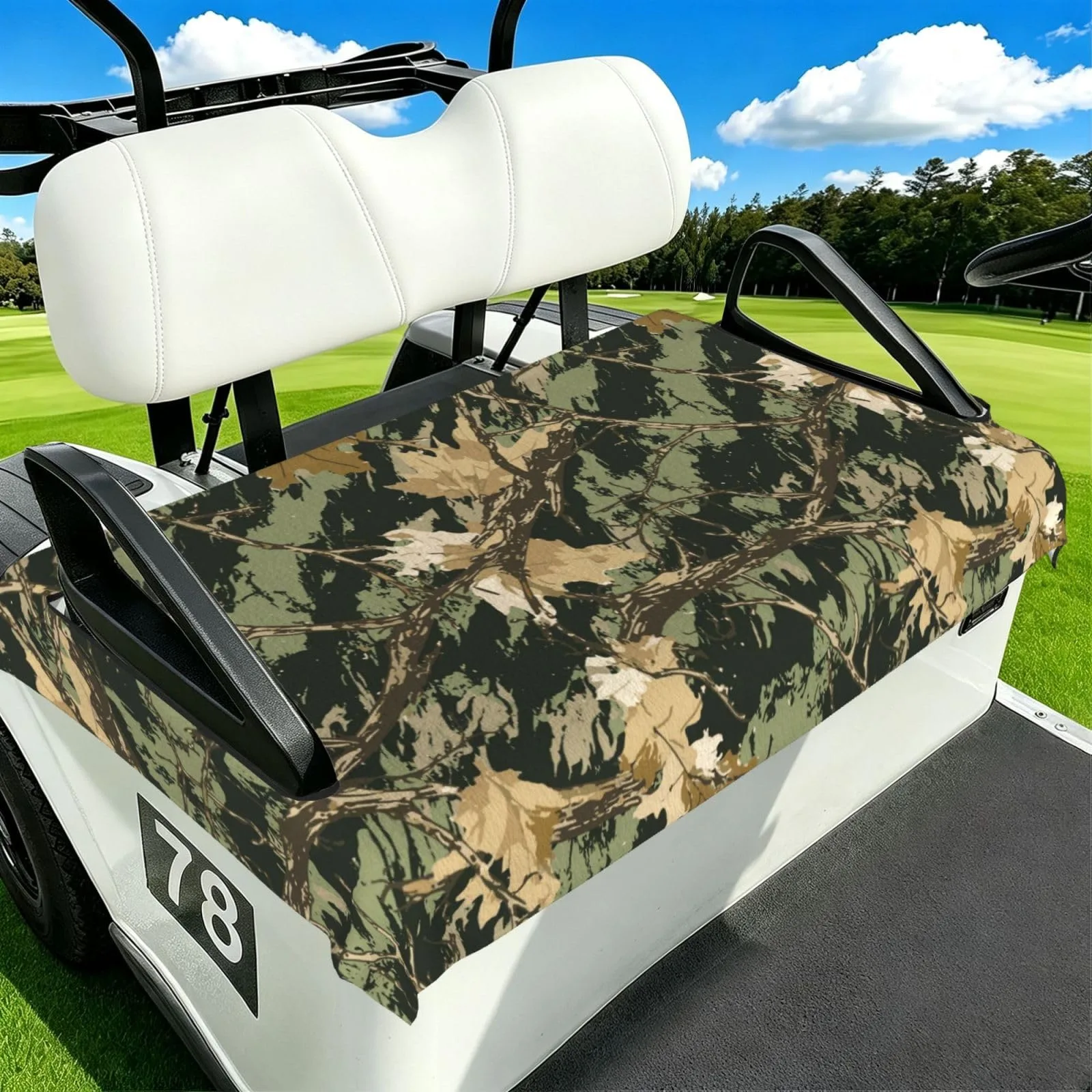 RIOKWLKX Oak Leaves Hunting Camo 51x31 in Golf Cart Seat Cover