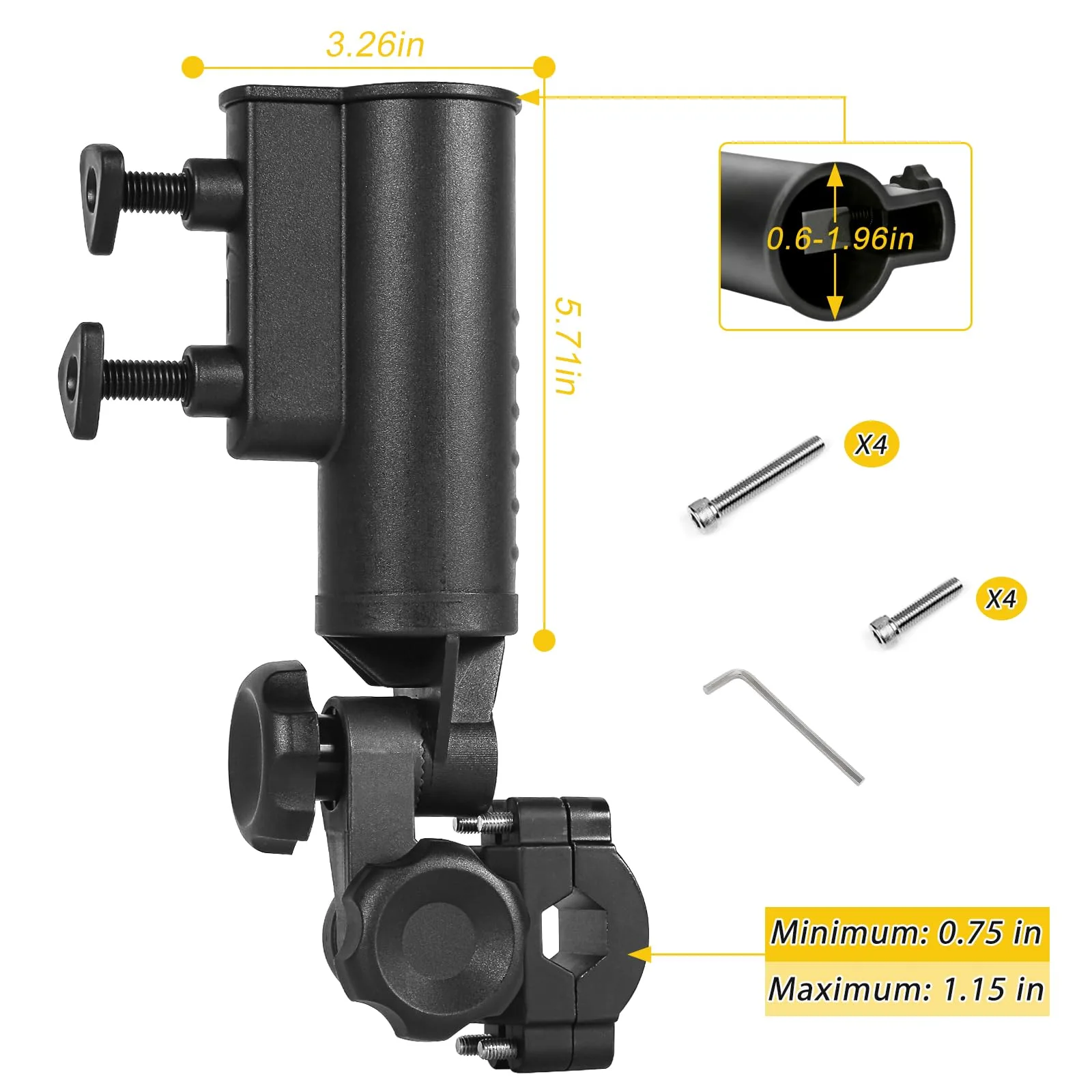 SANXIACAR Adjustable Golf Push Cart Umbrella Holder image 2