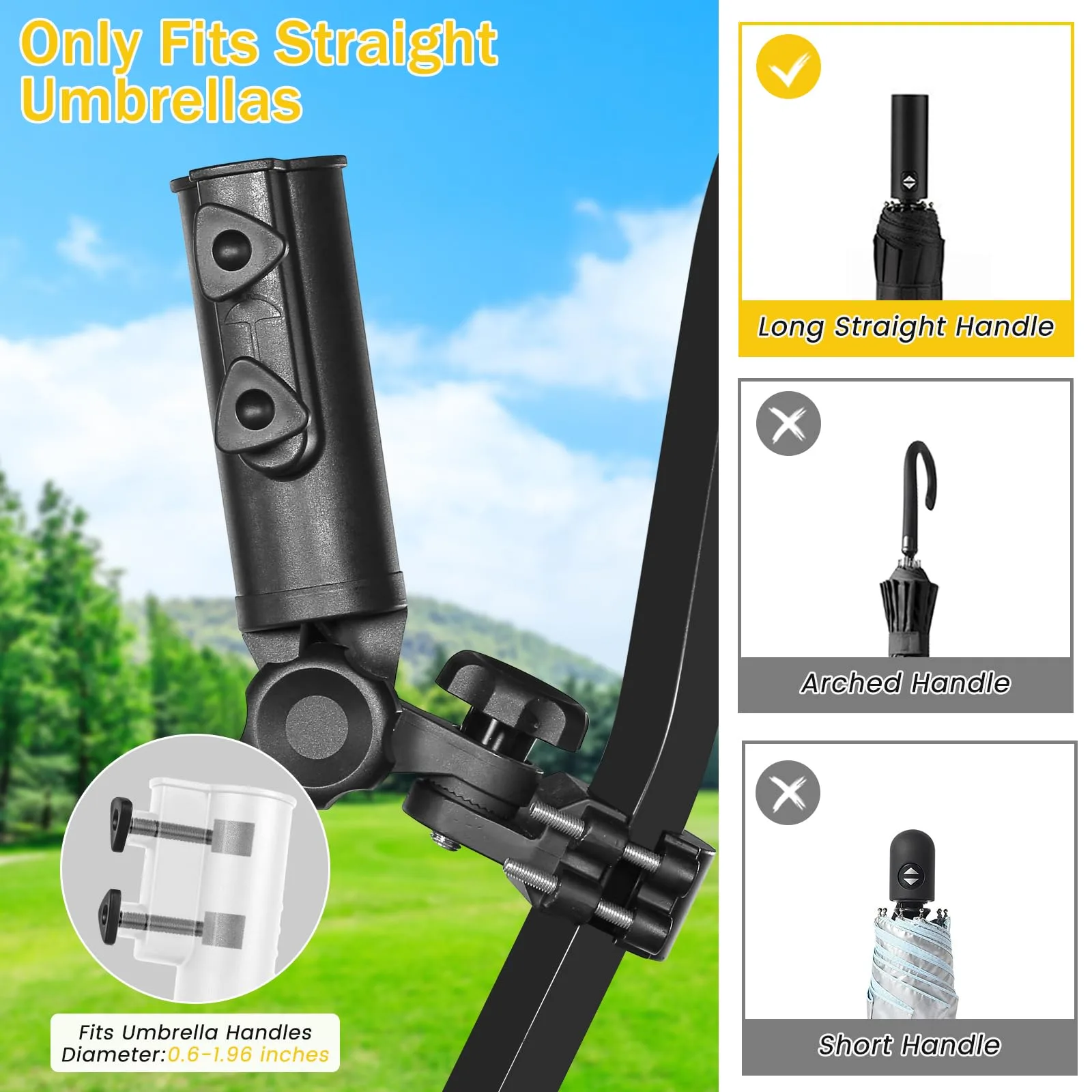 SANXIACAR Adjustable Golf Push Cart Umbrella Holder image 3