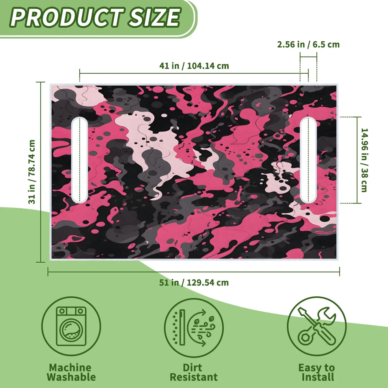 Tiveruda Camouflage Pink Golf Cart Seat Cover 51 x 31 image 2