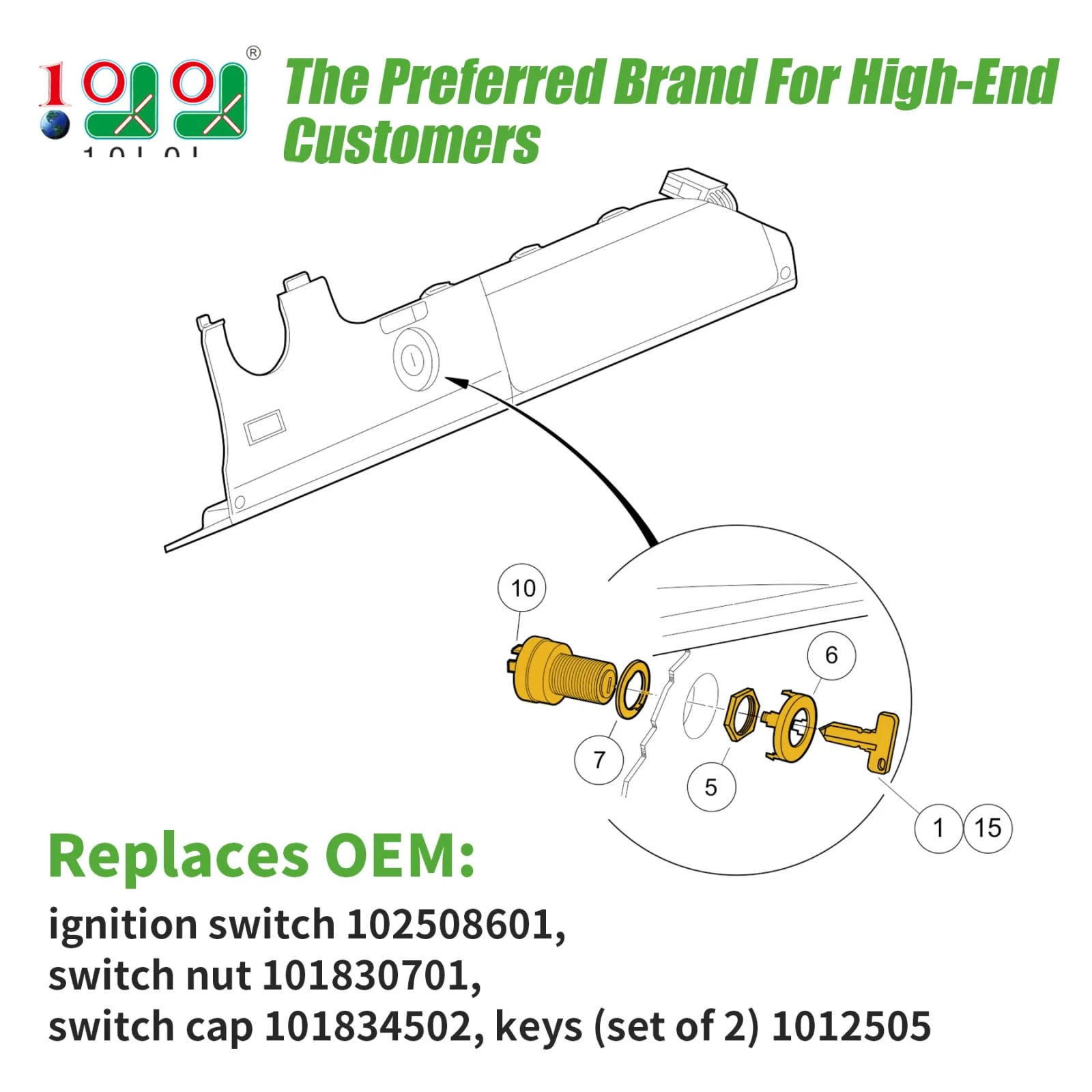 10L0L Ignition Switch for Club Car Precedent 2004+ image 2