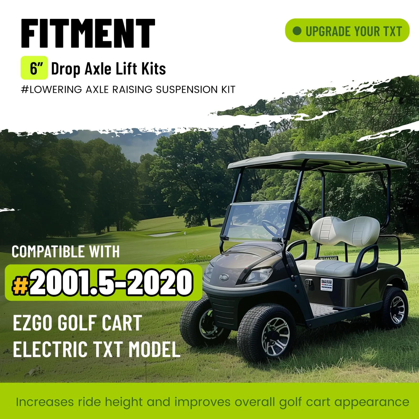 ECOTRIC ECOA90 6-Inch Drop Axle Lift Kit for E-Z-GO TXT image 2