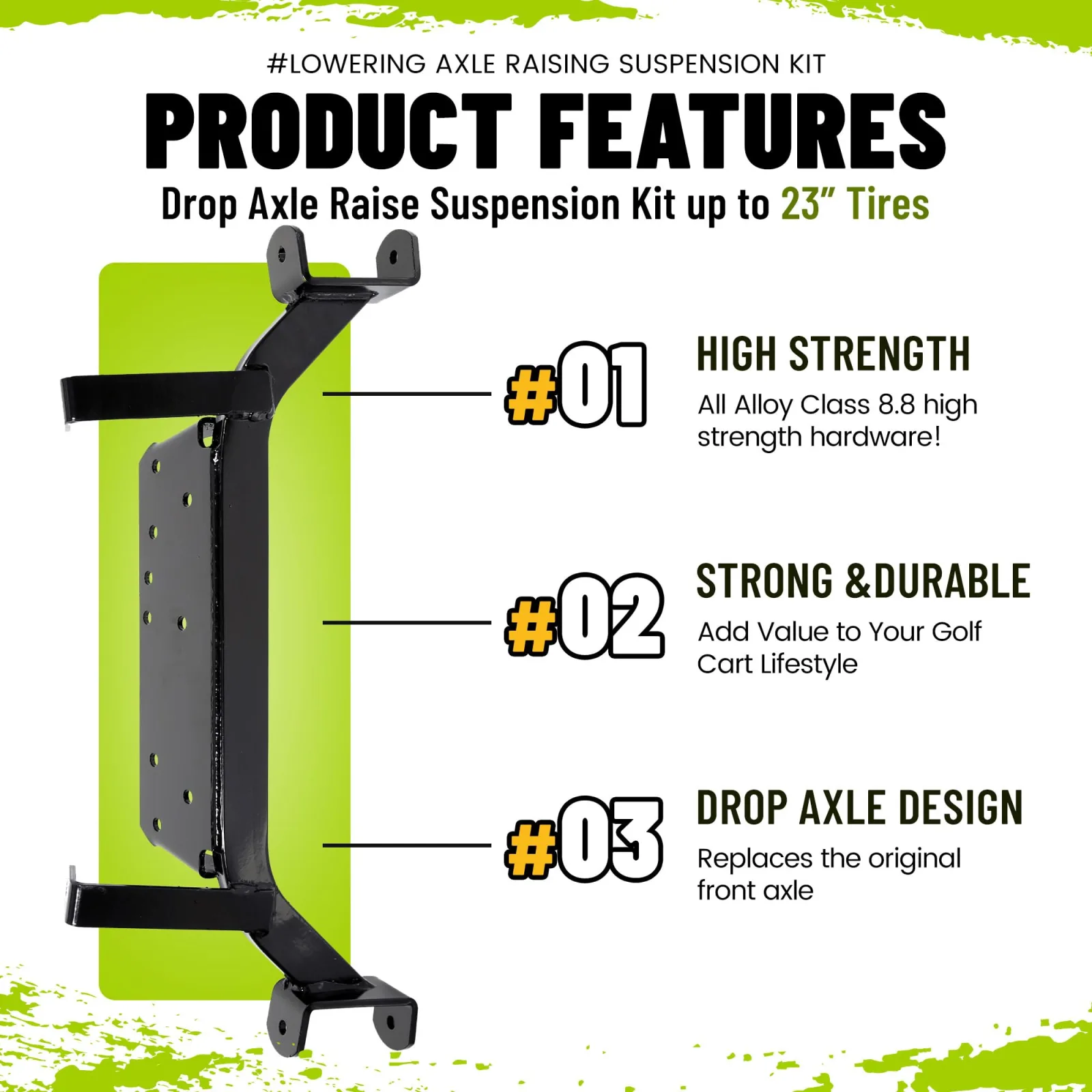 ECOTRIC ECOA90 6-Inch Drop Axle Lift Kit for E-Z-GO TXT image 4