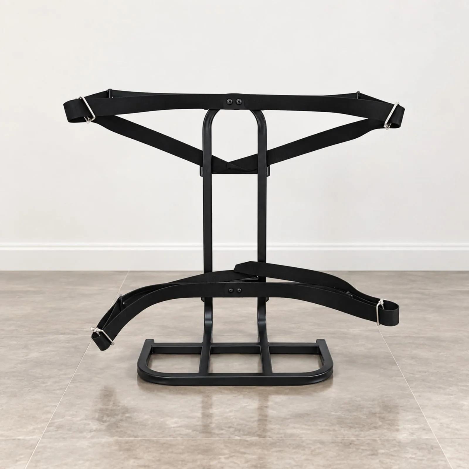 Mqetly Foldable Golf Bag Holder with Adjustable Straps - Black image 4