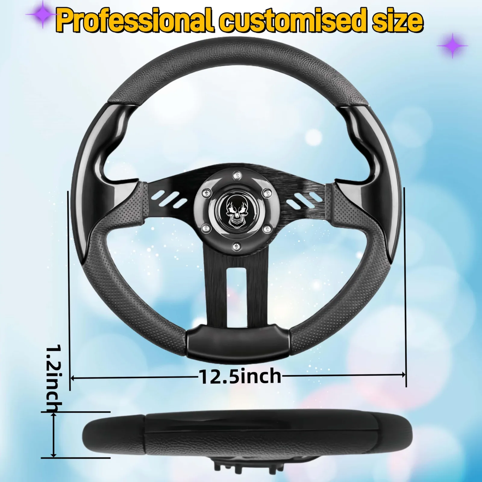 WUKO HUNT Golf Cart Steering Wheel with Horn Button image 2