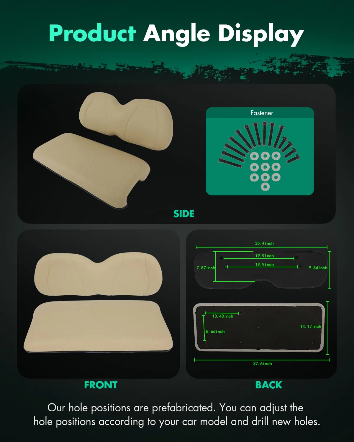 SCITOO Club Car Precedent Front Seat Cushion Set image 3