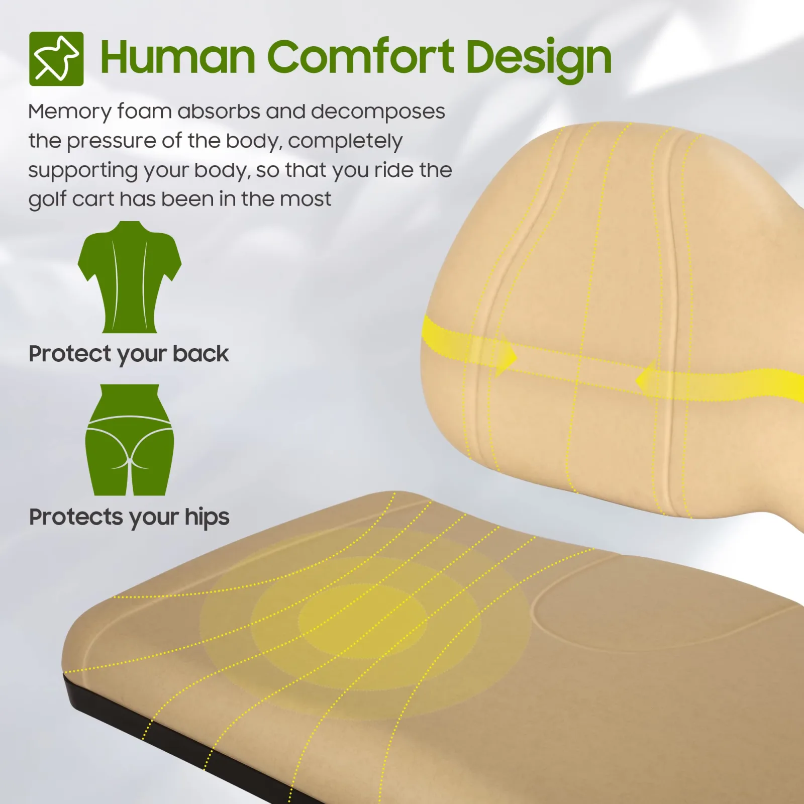 10L0L Front Seat Cushion Kit for Club Car Precedent 2004-2011 image 3