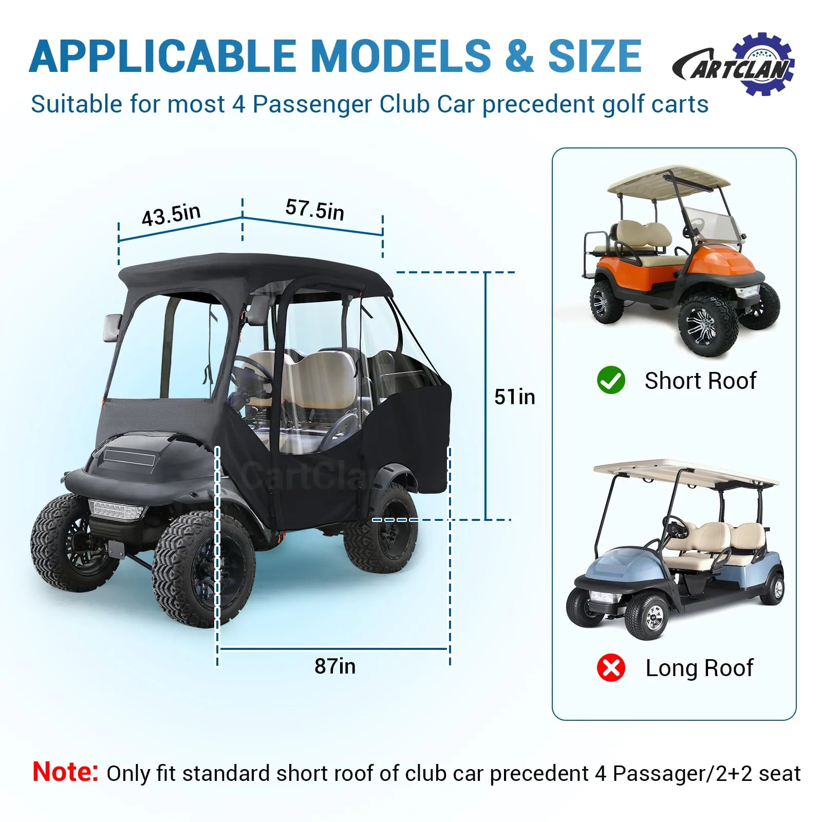 CartClan Enclosure for 4-Passenger Club Car Precedent image 2