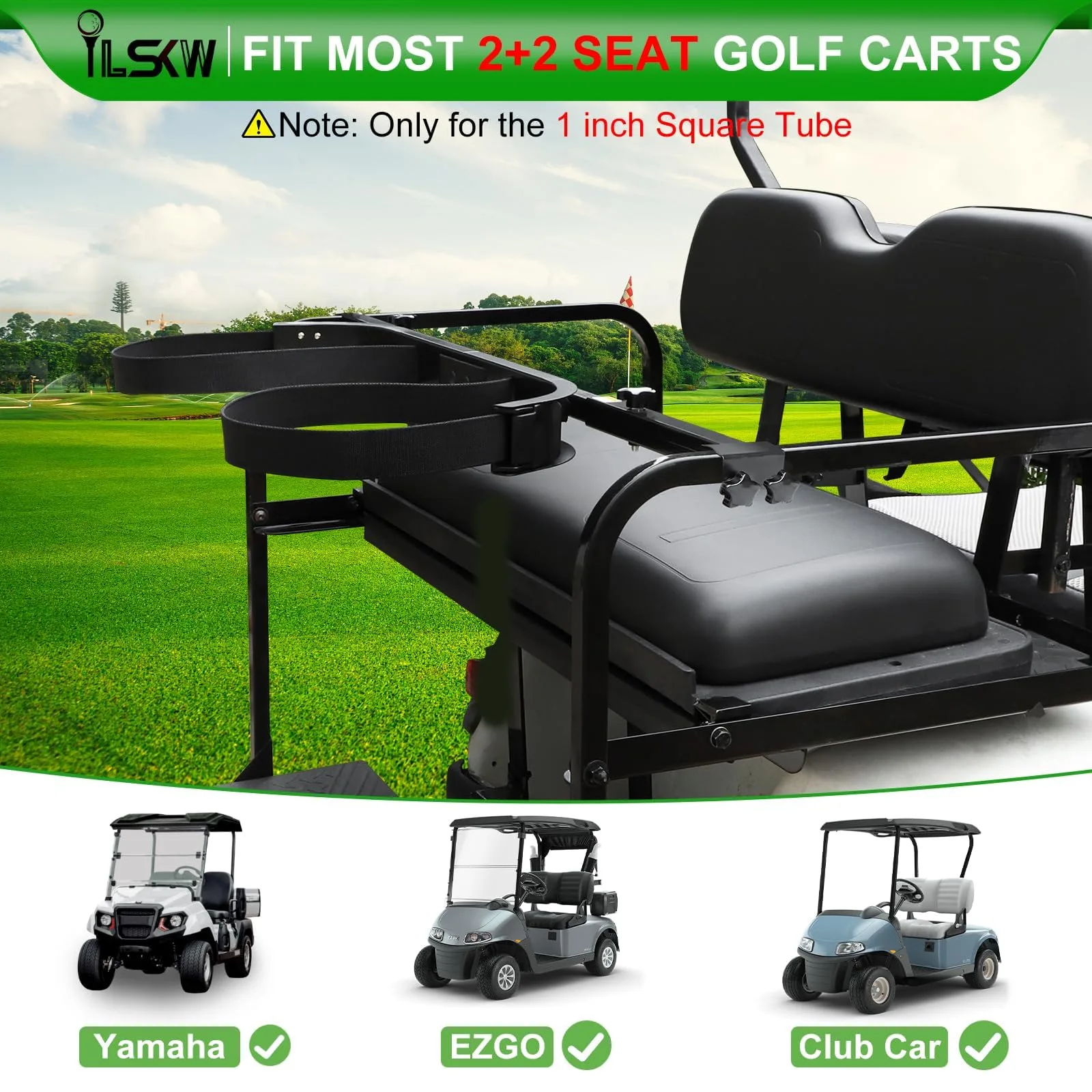 iLSKW Golf Cart Rear Golf Bag Holder Bracket image 2