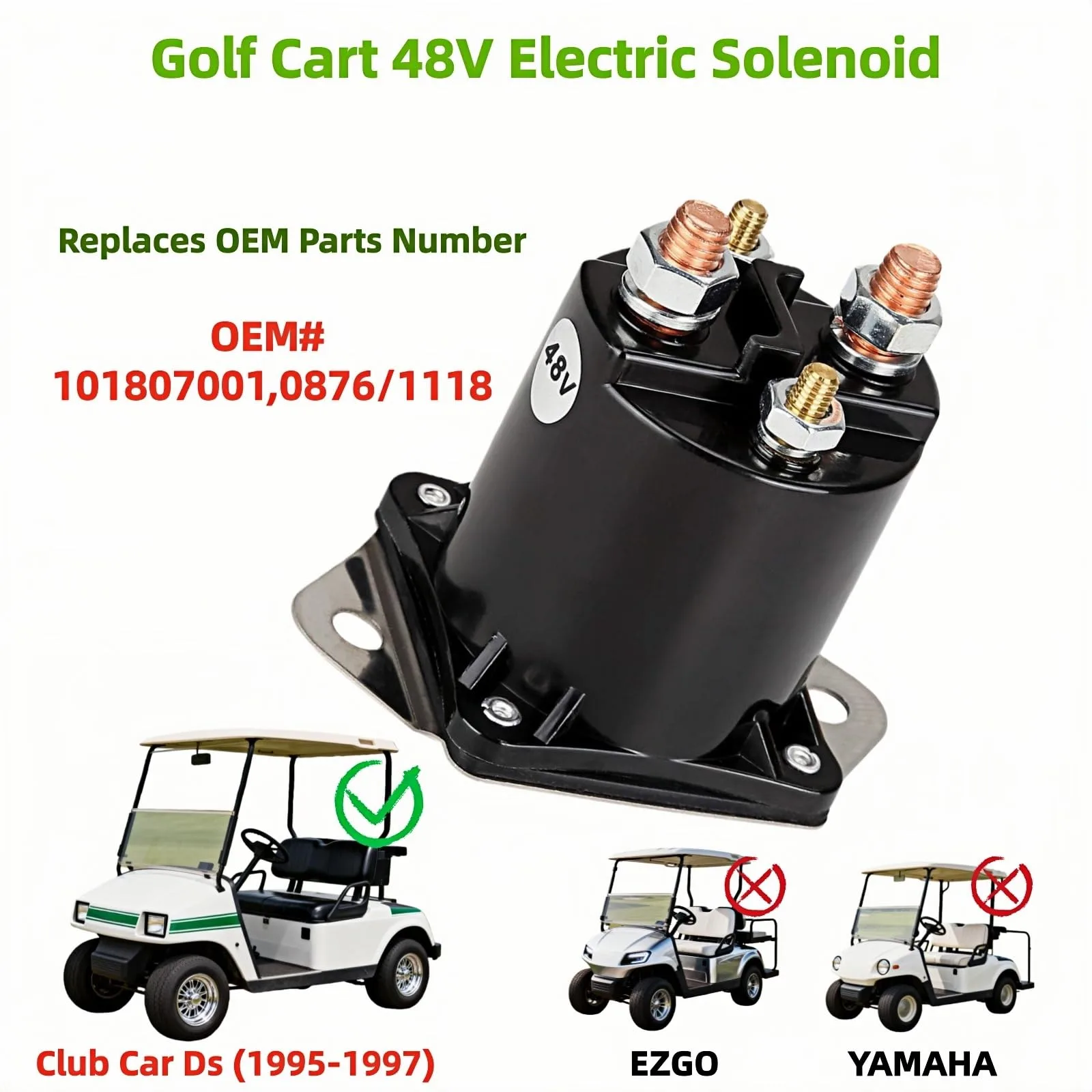 GENOUR 48V Solenoid for Club Car DS 1995-1997 image 2