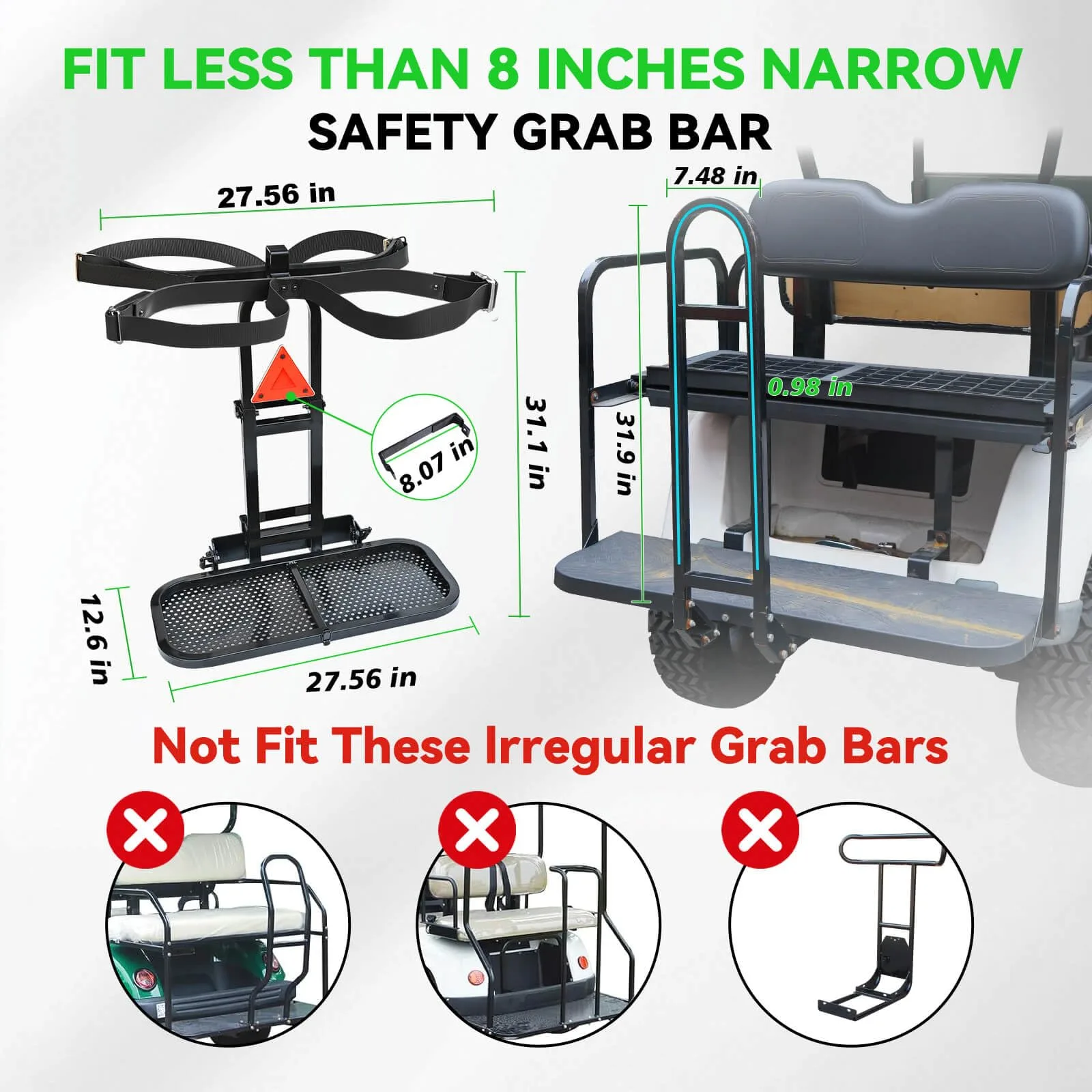 Cartalia Foldable 4‑in‑1 Rear Seat Golf Bag Holder — Black image 2